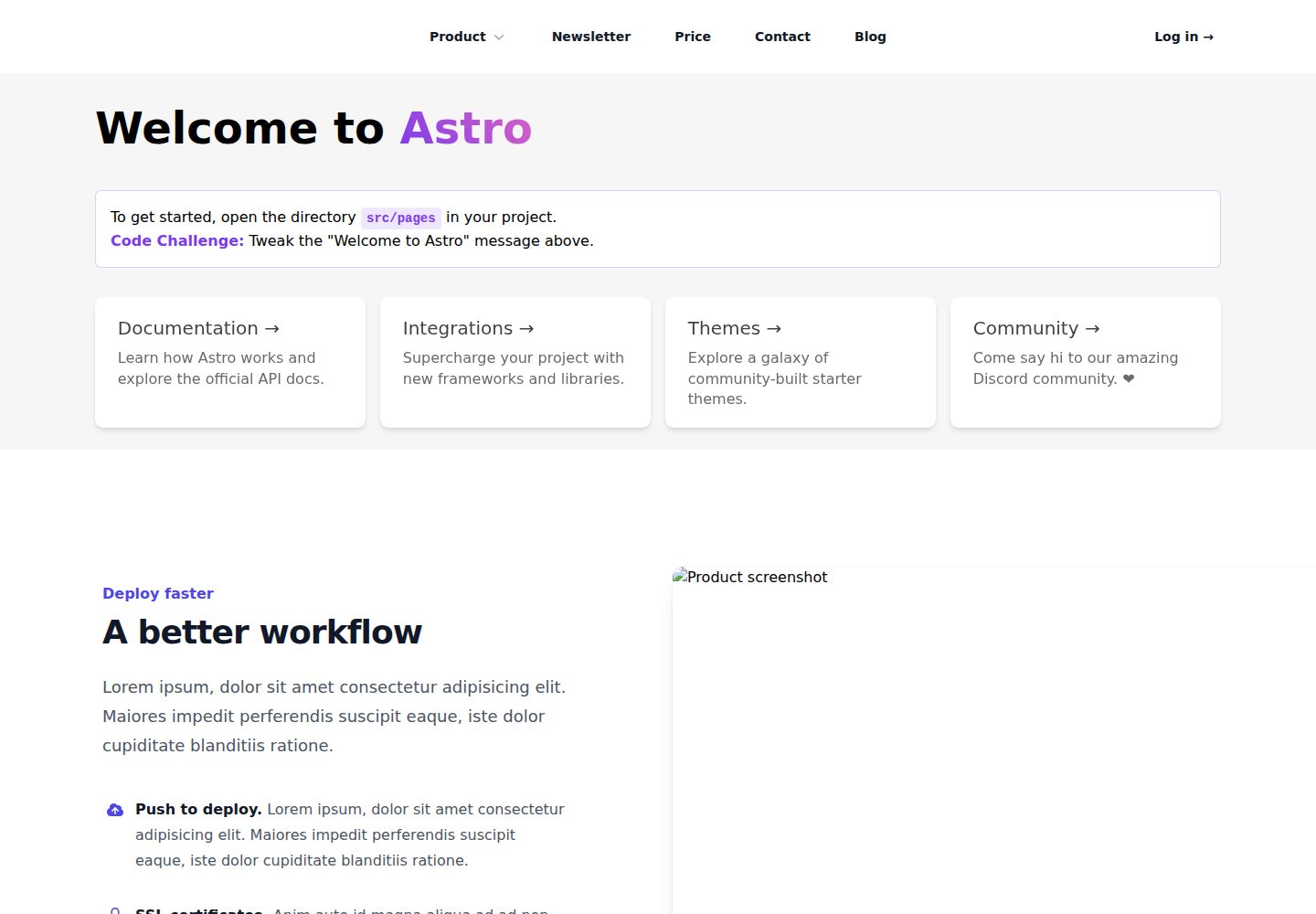 astro-landing-page 网站模板截图