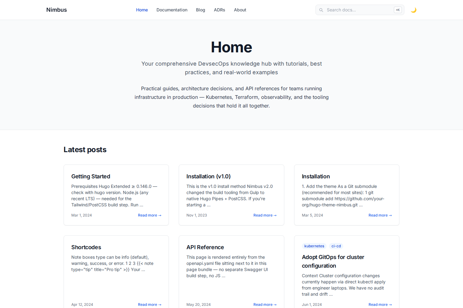 hugo-nimbus Website Template Screenshot