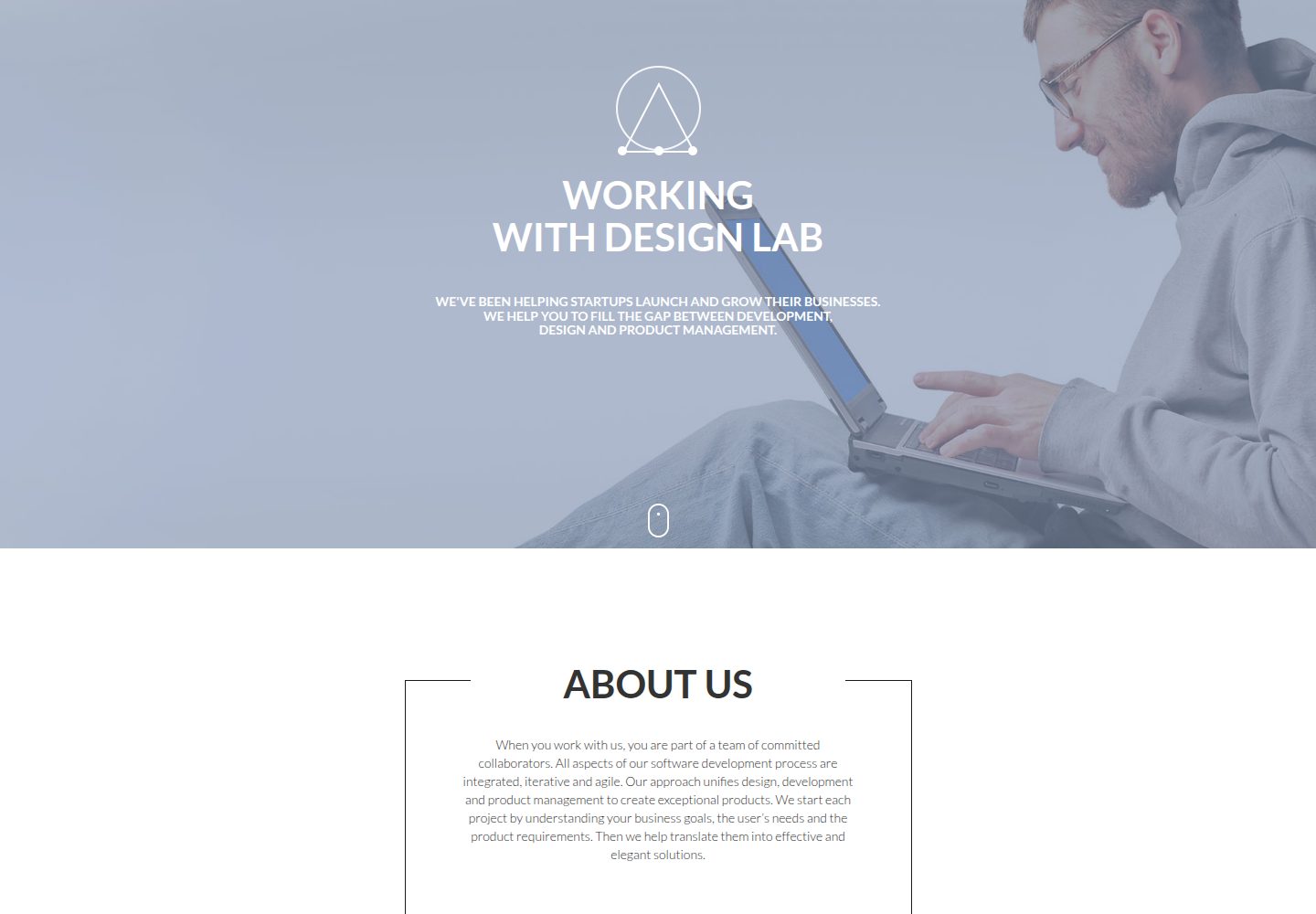 One-page-html5-agency-template · Desktop homepage