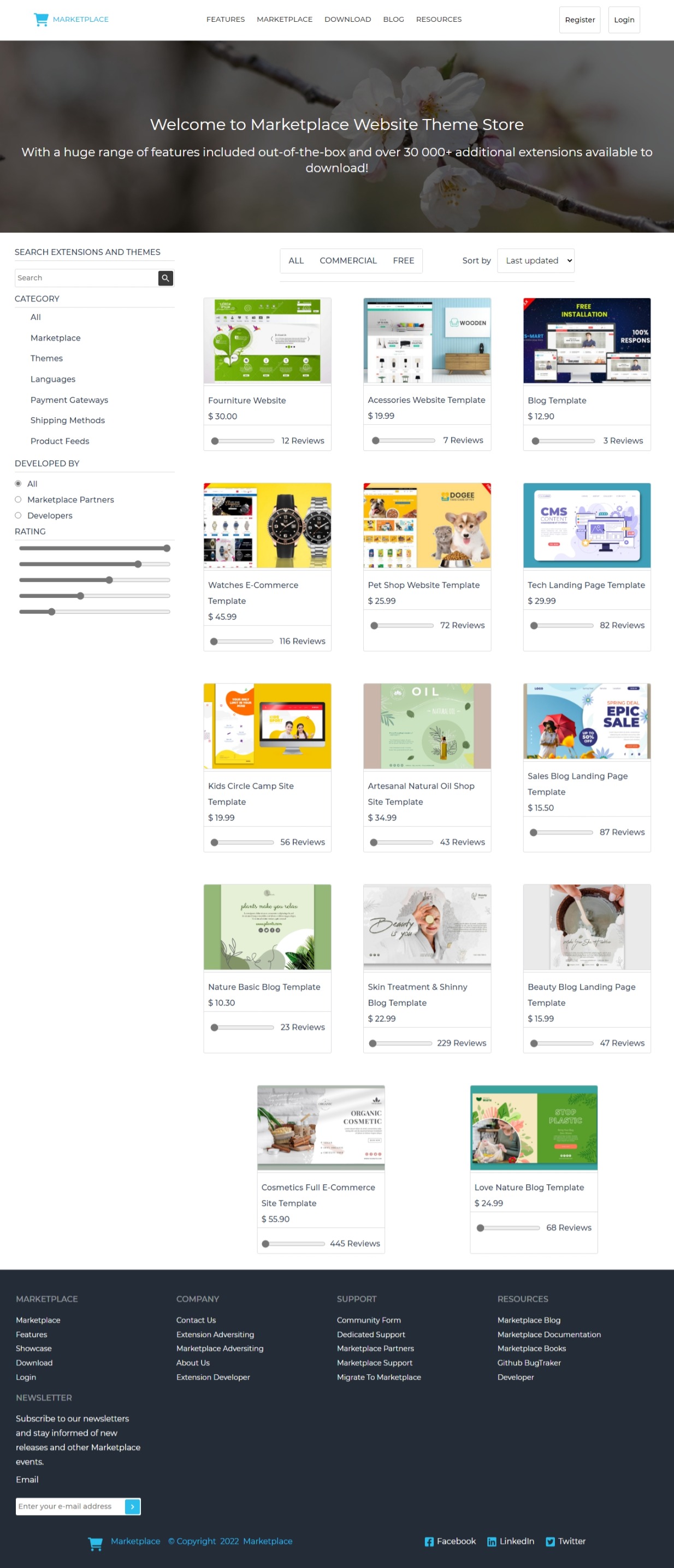 Website-Theme-Marketplace-E-Commerse-Landing-Page 网站模板截图