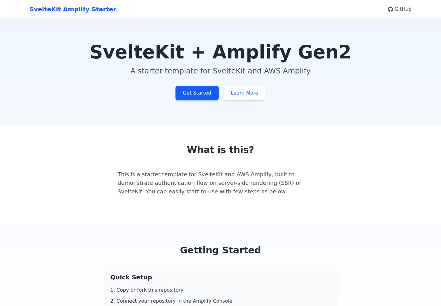 sveltekit-amplify-starter 网站模板截图