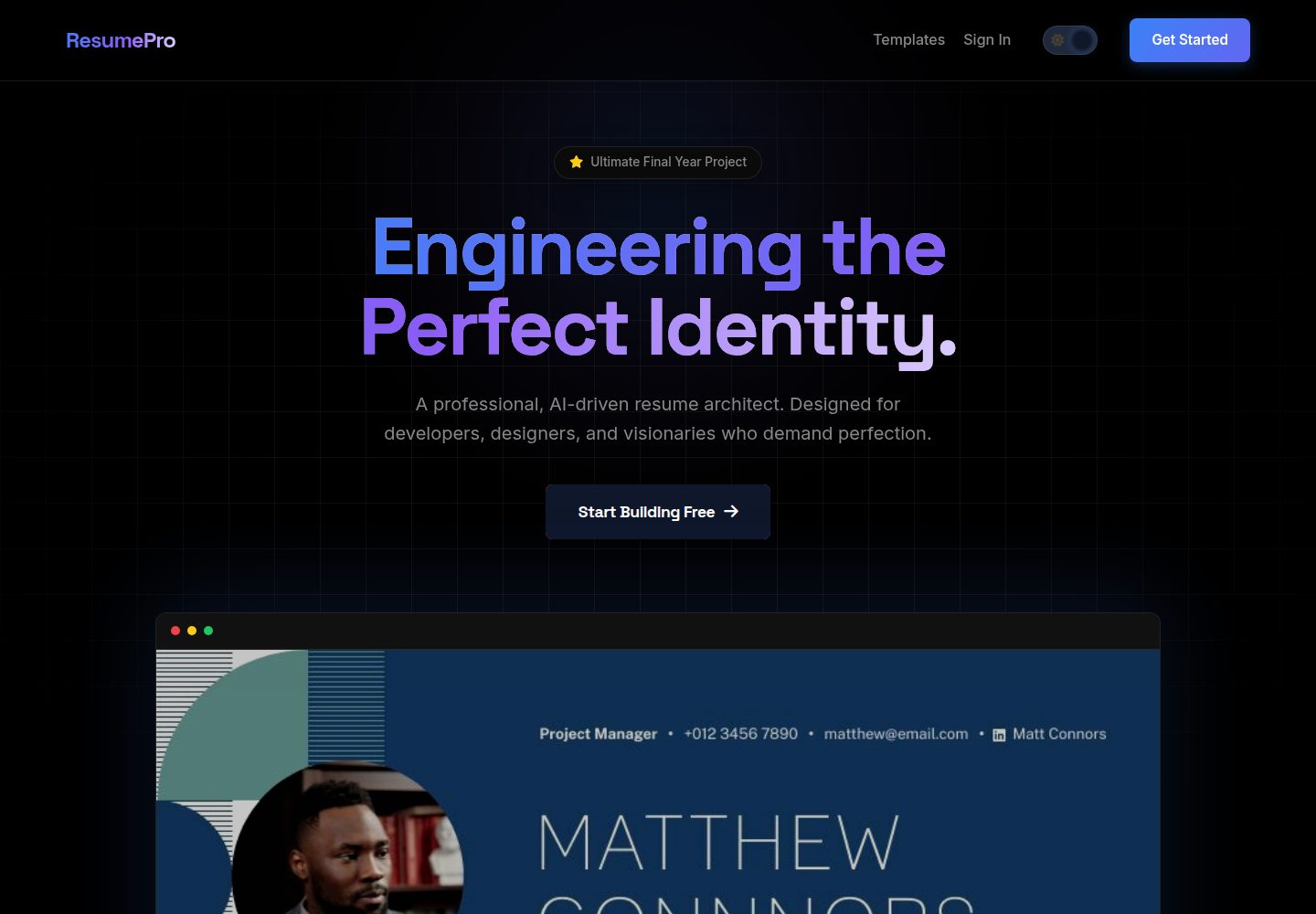 resume-builder 网站模板截图