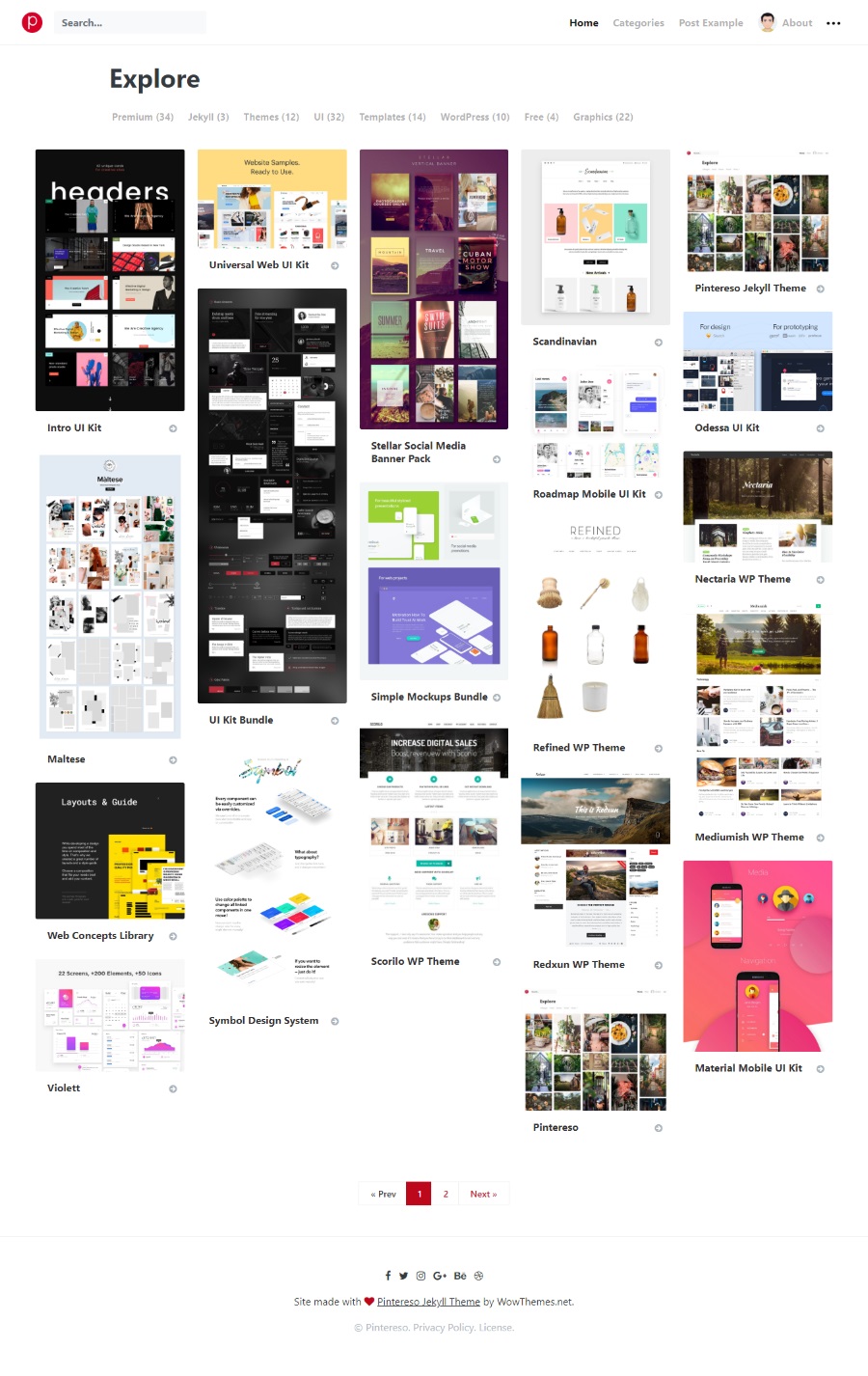pintresto-modified-jekyll 网站模板截图