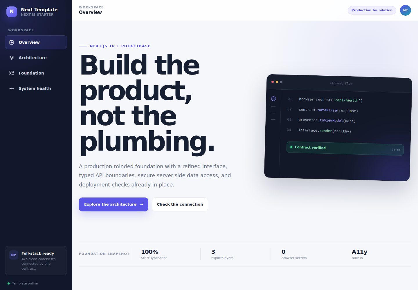 next-frontend-template · 桌面端首页