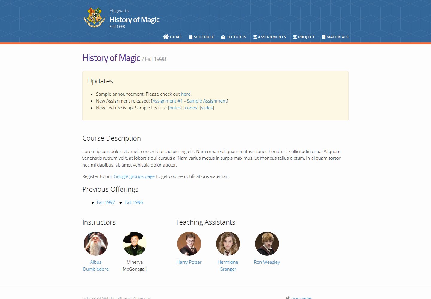 jekyll-course-website-template 网站模板截图