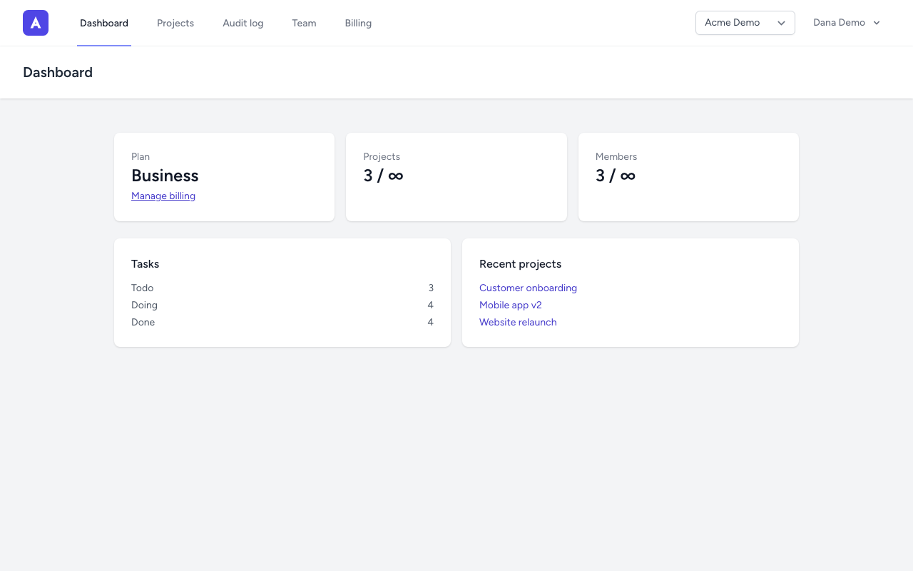 saas-starter-laravel 网站模板截图
