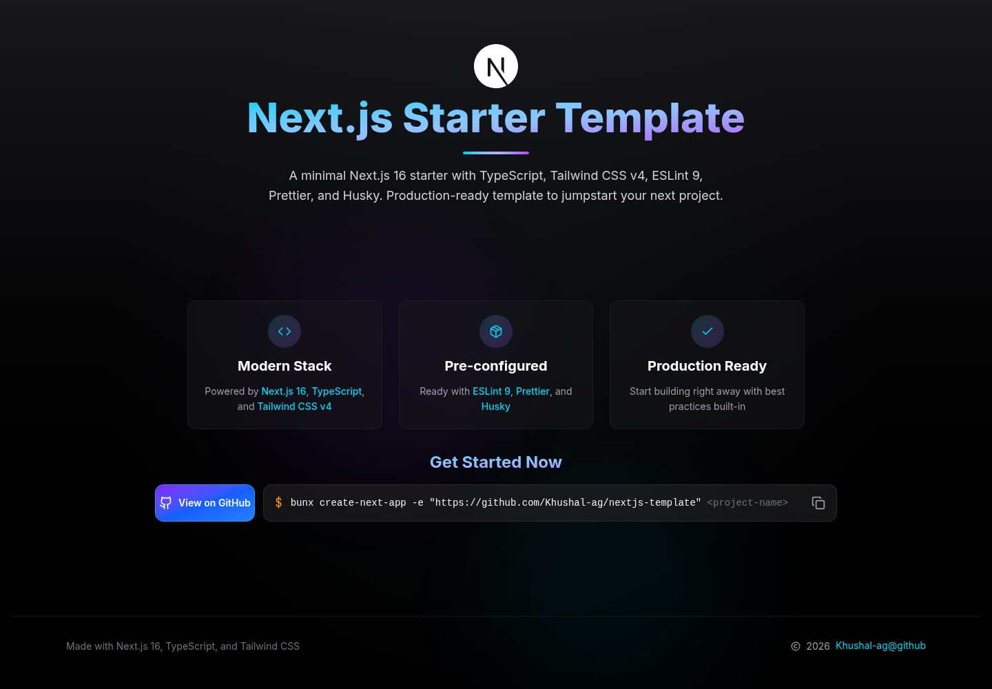 nextjs-template 网站模板截图