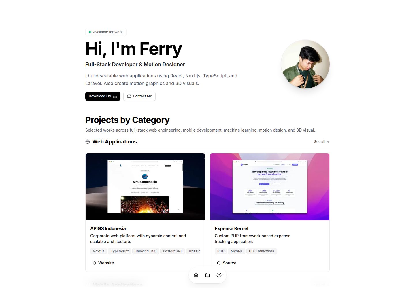 simple-portfolio 网站模板截图