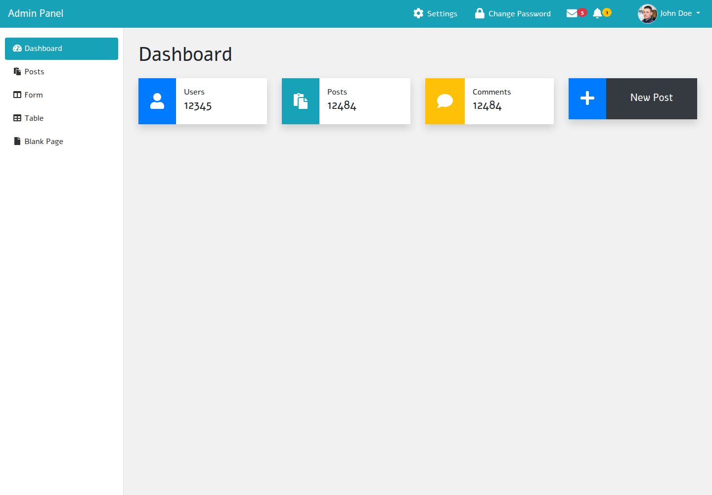 AdminPanel 网站模板截图