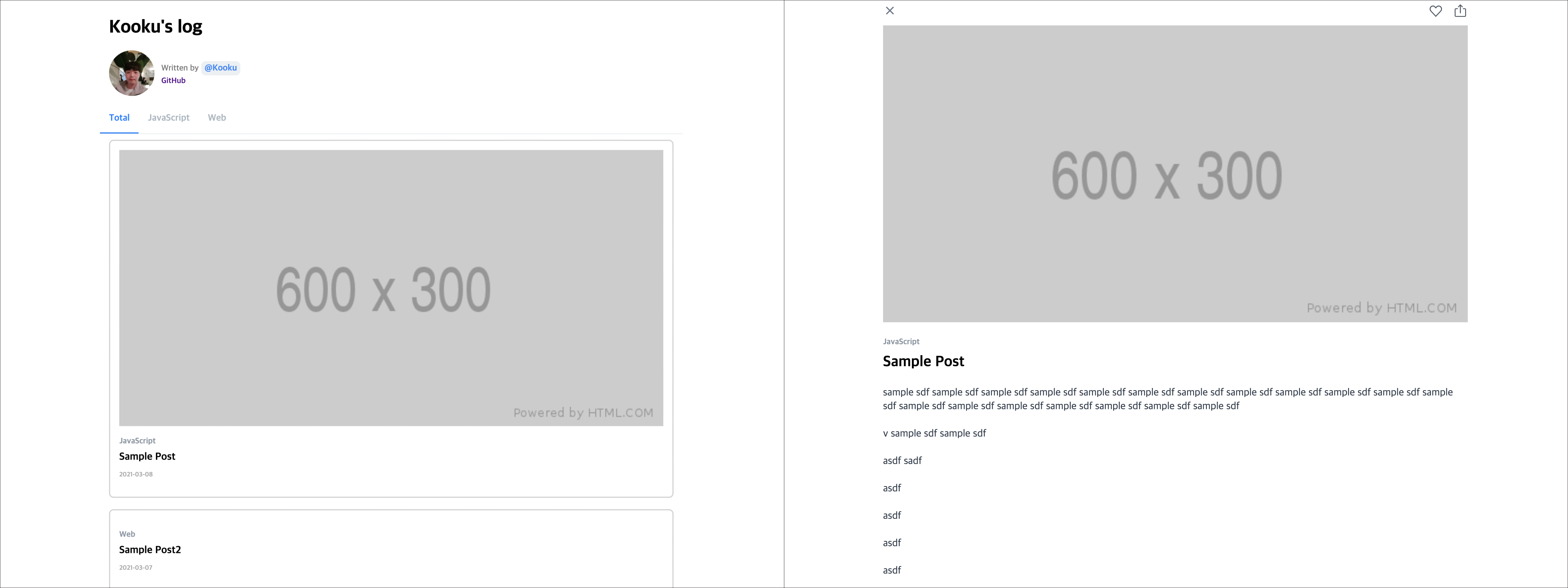 blog-template-kooku 网站模板截图
