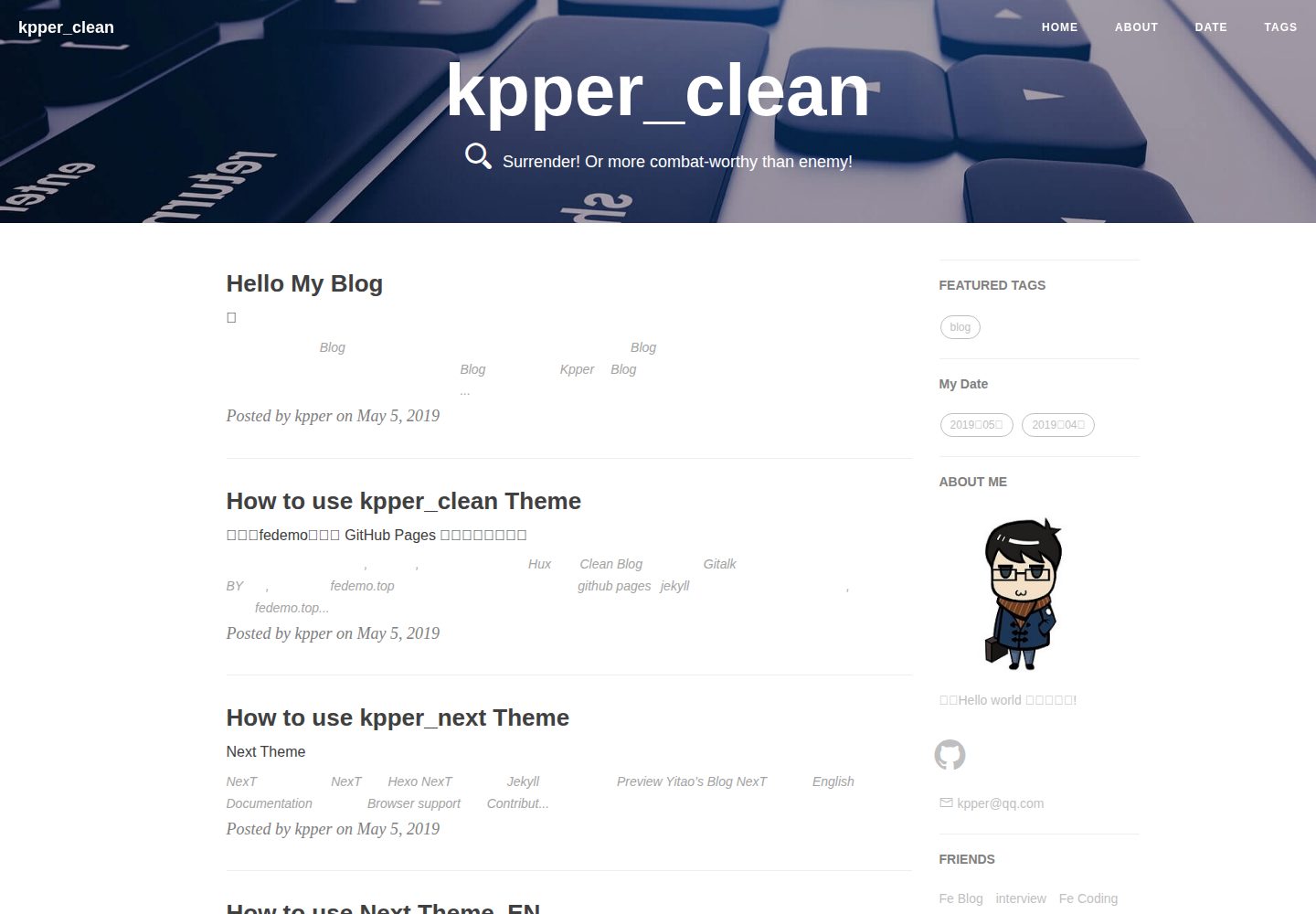 kpper_clean 网站模板截图