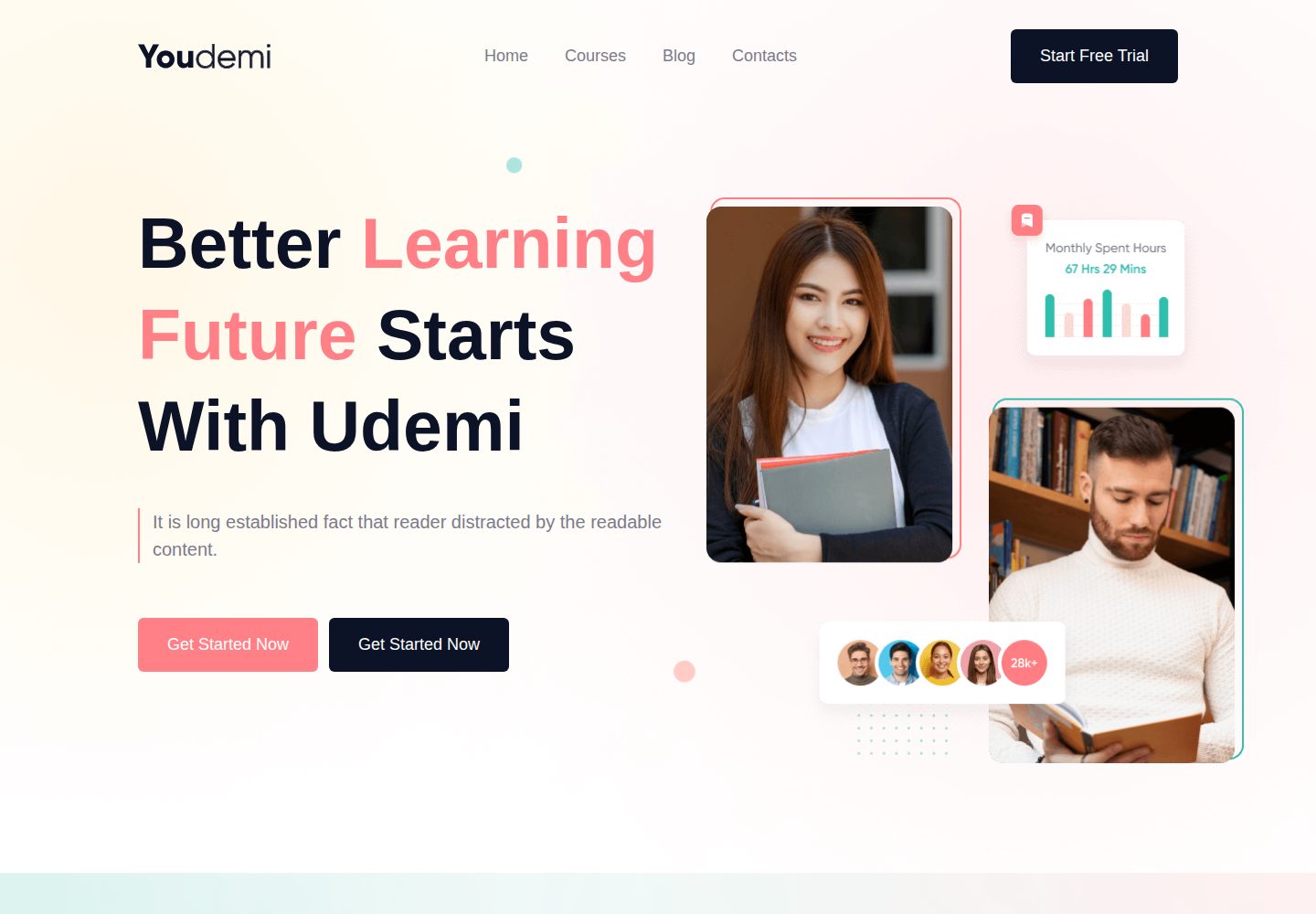 Udemi 网站模板截图