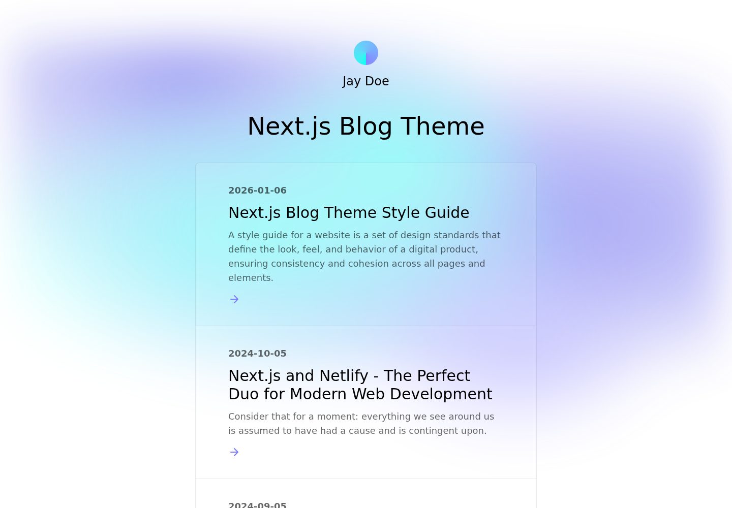 nextjs-blog-theme-website 网站模板截图