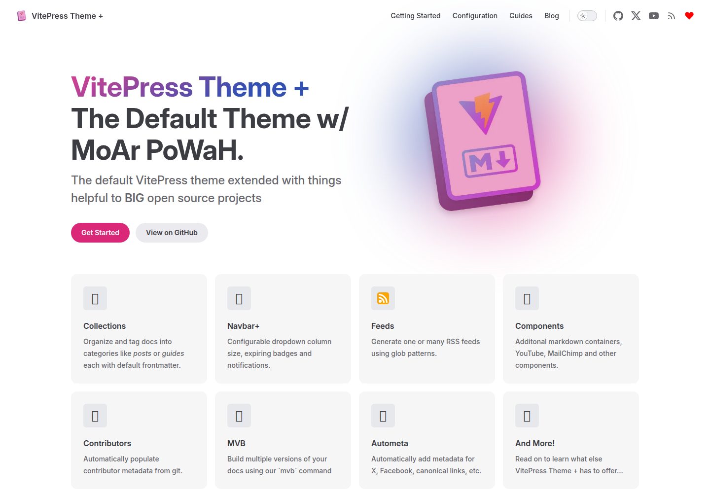 vitepress-theme-default-plus 网站模板截图
