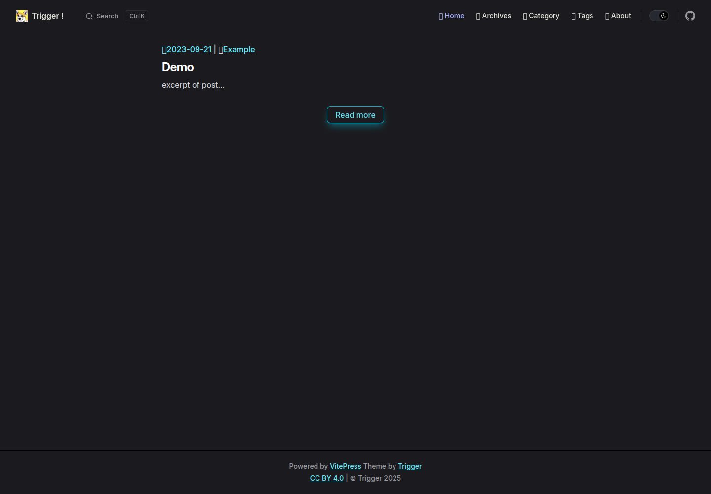 vitepress-theme-trigger 网站模板截图