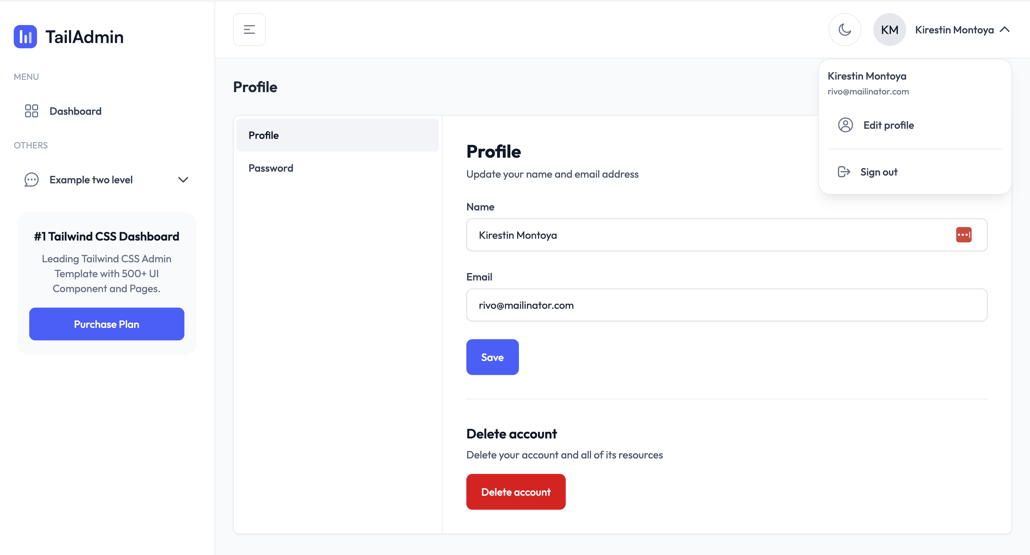 TailAdmin-Laravel-Starter-Kit 网站模板截图