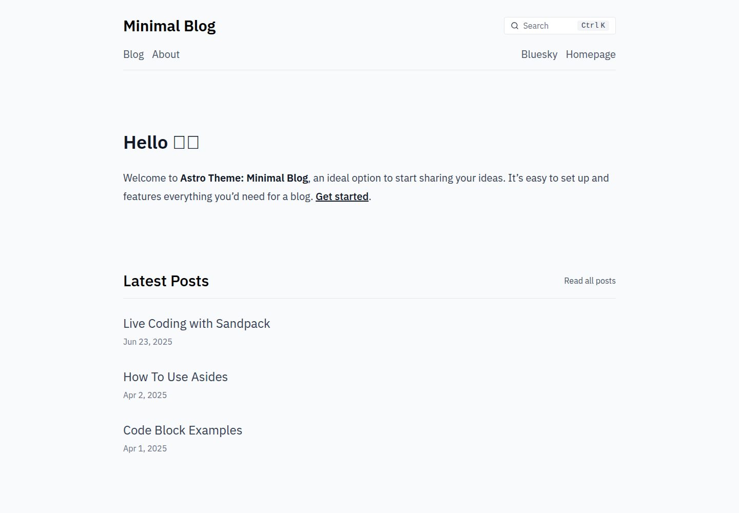 astro-theme-minimal-blog 网站模板截图