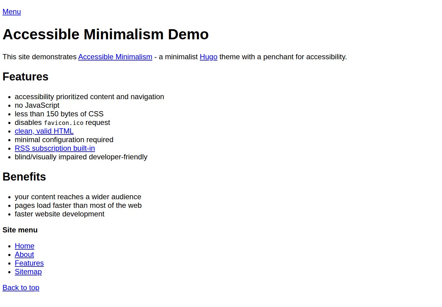 accessible-minimalism-hugo-theme 网站模板截图