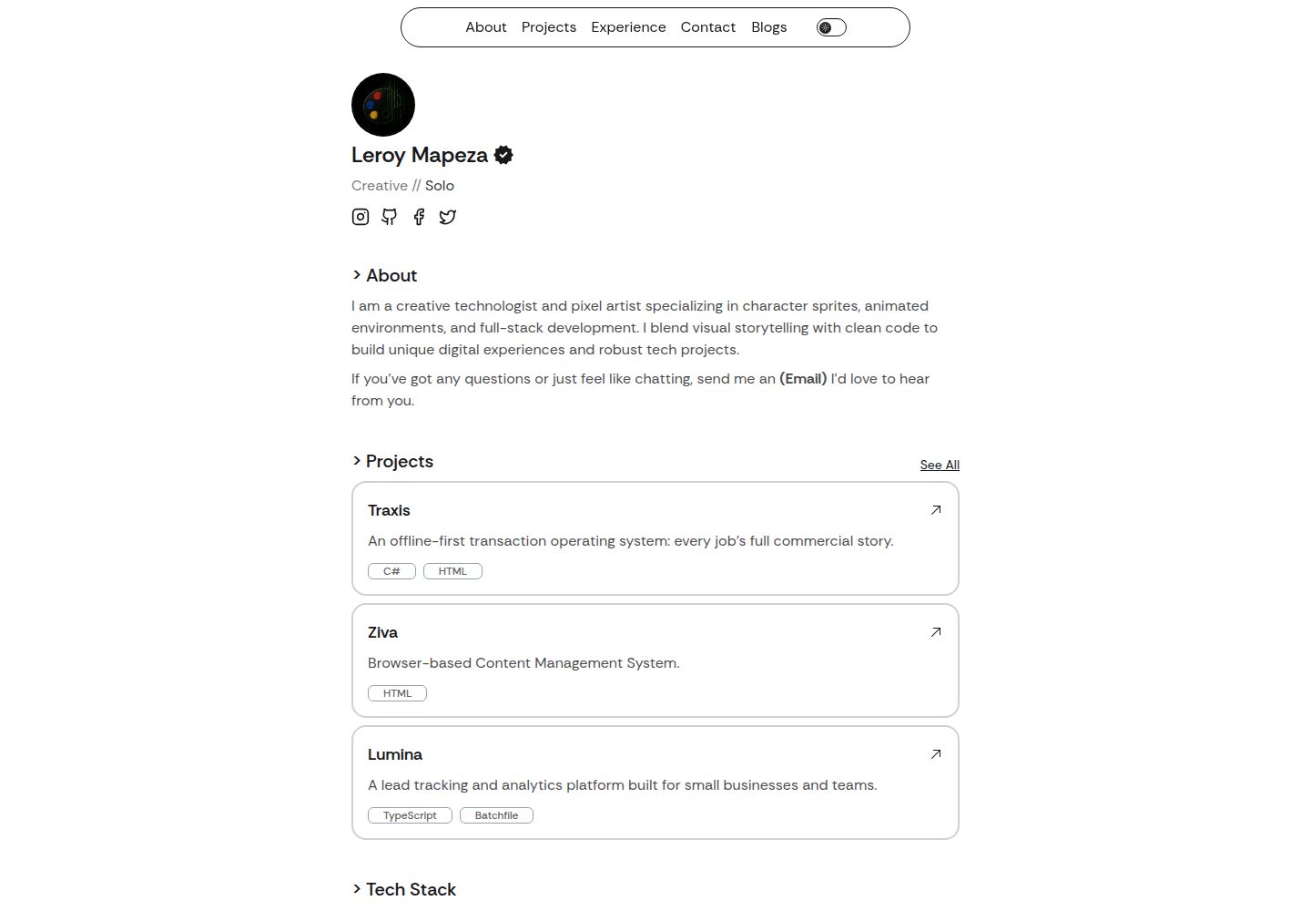 NextJS-Portfolio-Template-main 网站模板截图