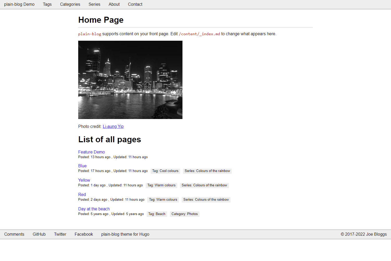 plain-blog 网站模板截图