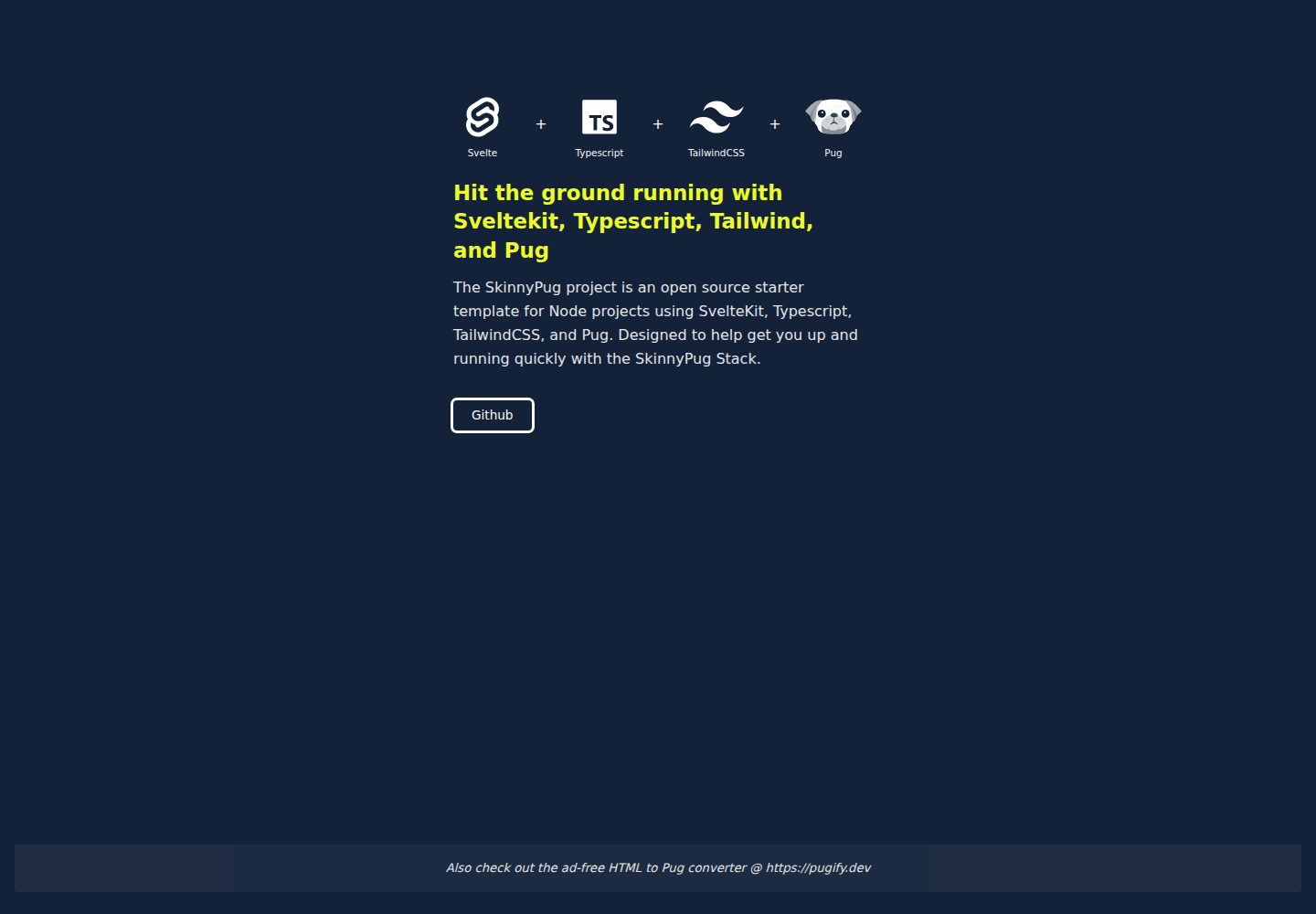 svelte-typescript-tailwind-pug-starter 网站模板截图