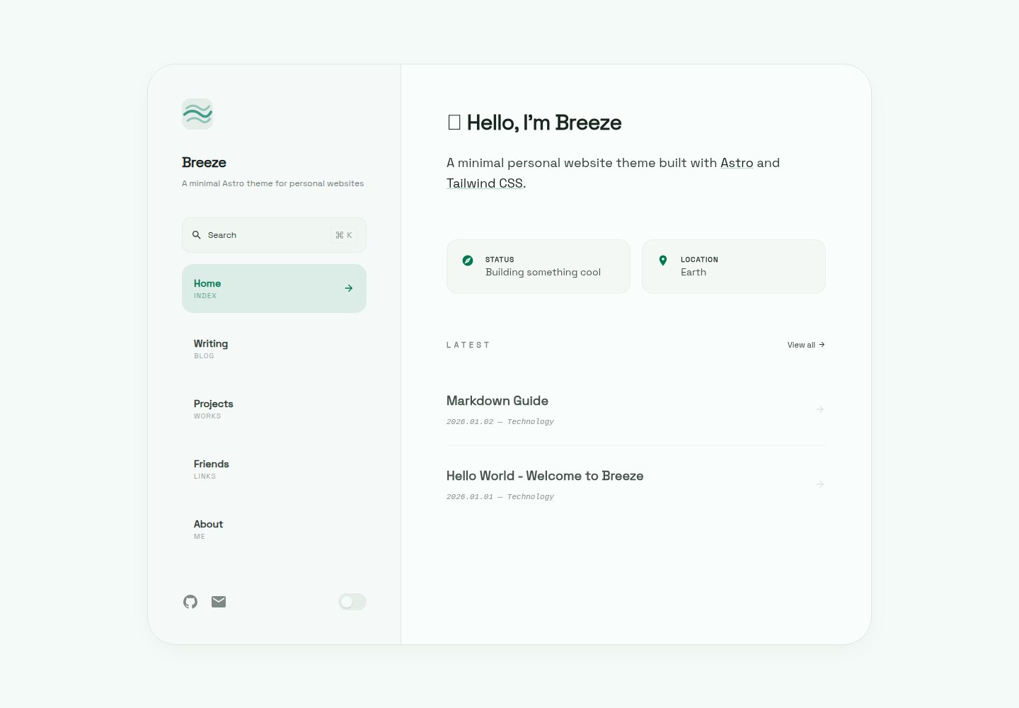 astro-theme-breeze 网站模板截图