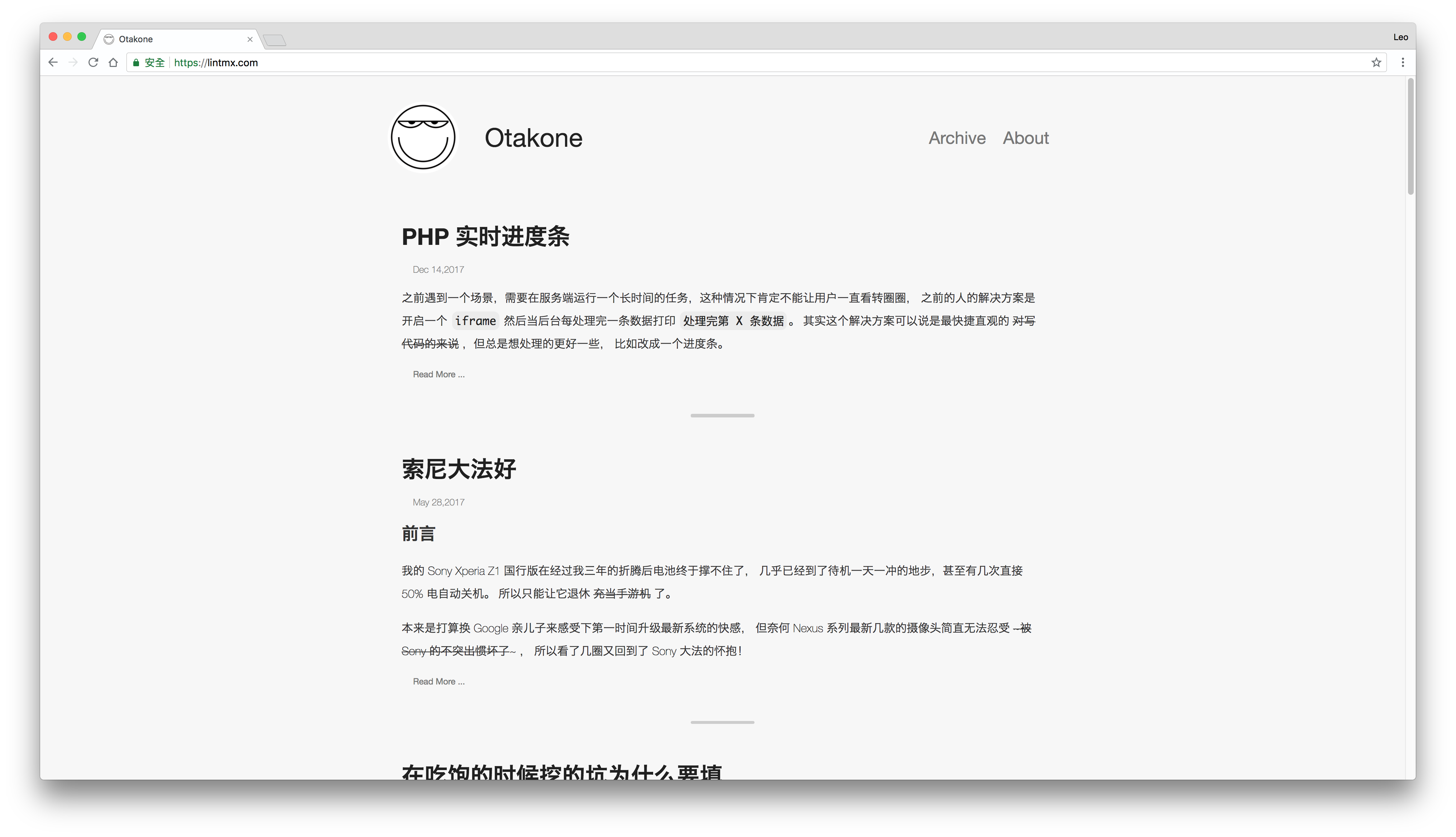 hexo-theme-tiny 网站模板截图