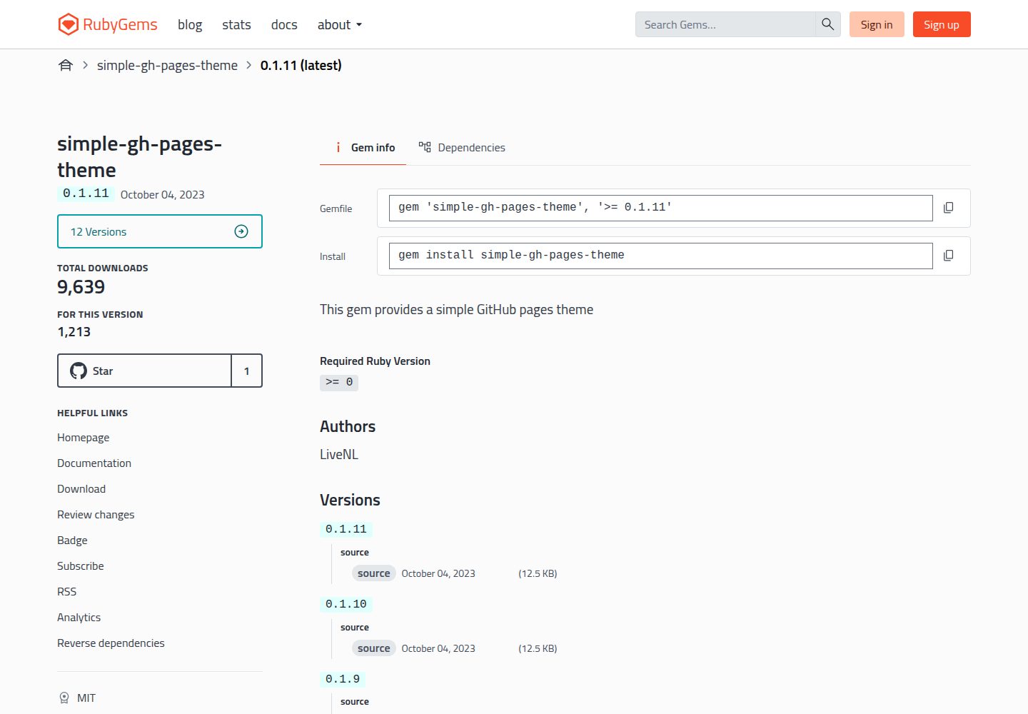 simple-gh-pages-theme 网站模板截图