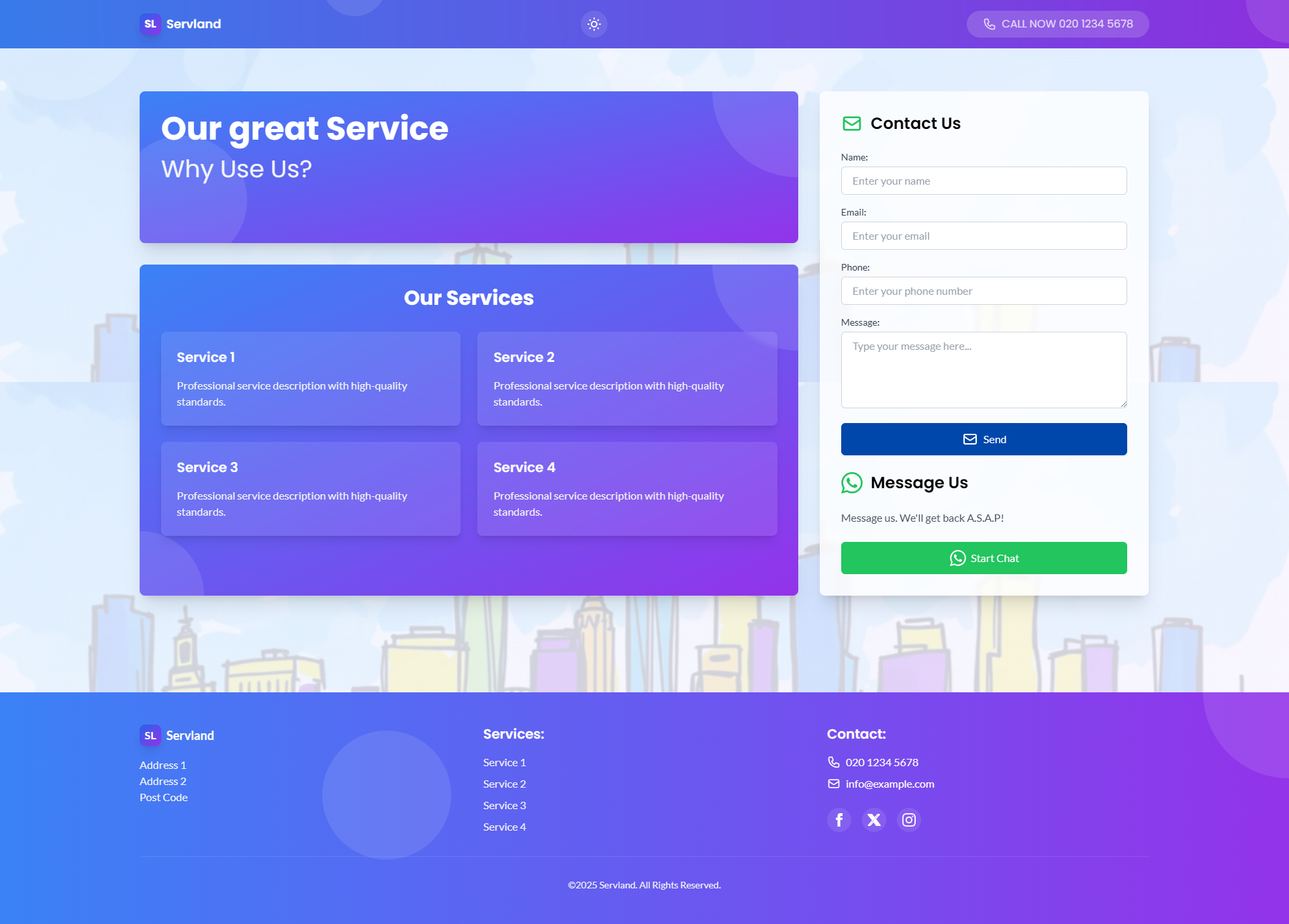 servland 网站模板截图