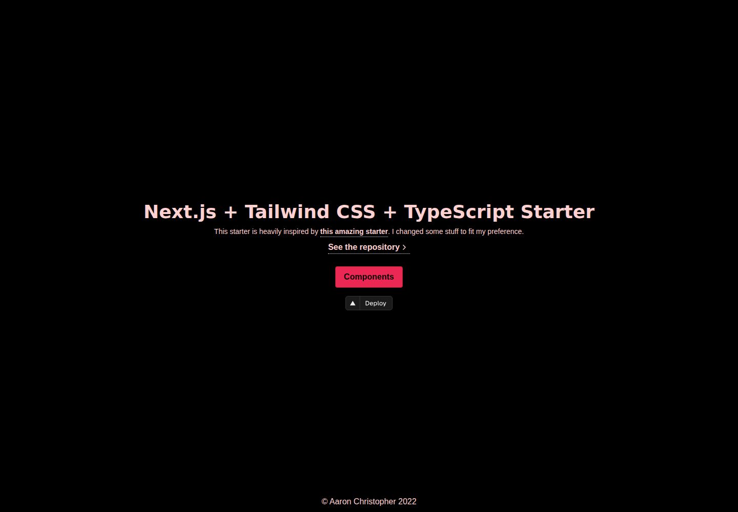 nextjs-starter · Desktop homepage