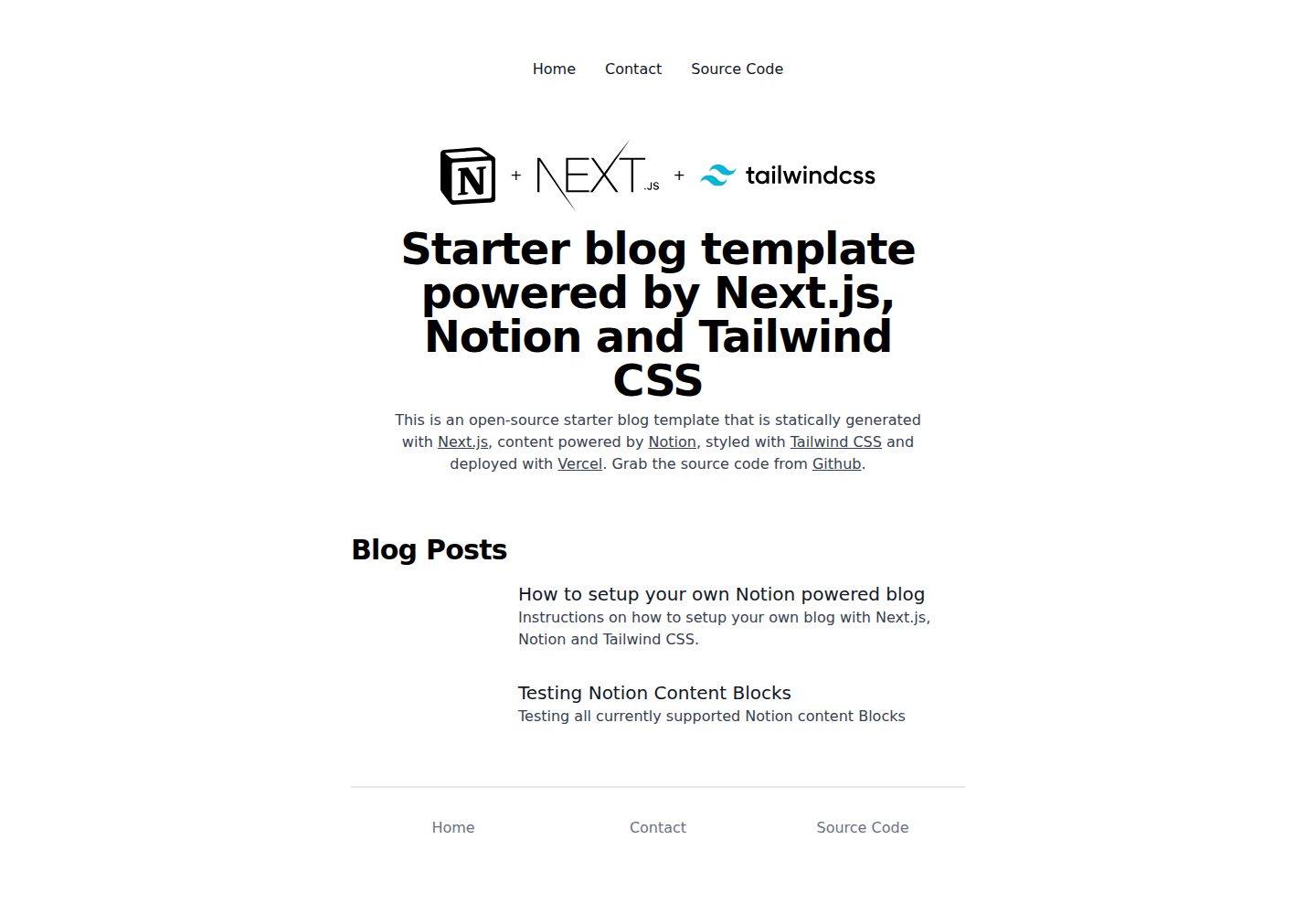 notion-nextjs-blog 网站模板截图