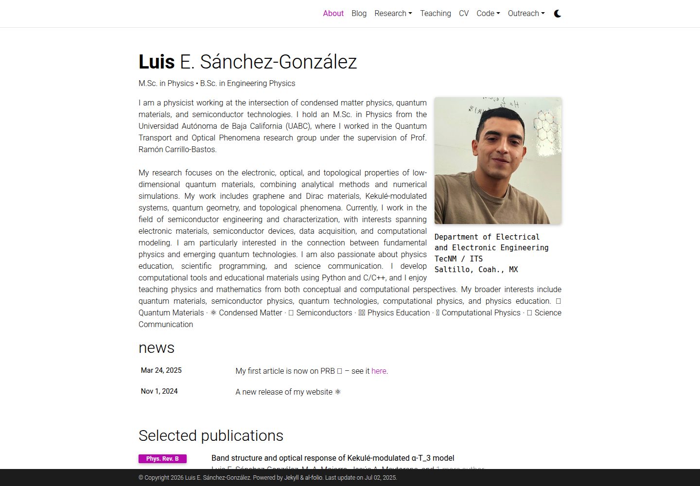 old-website · Desktop homepage