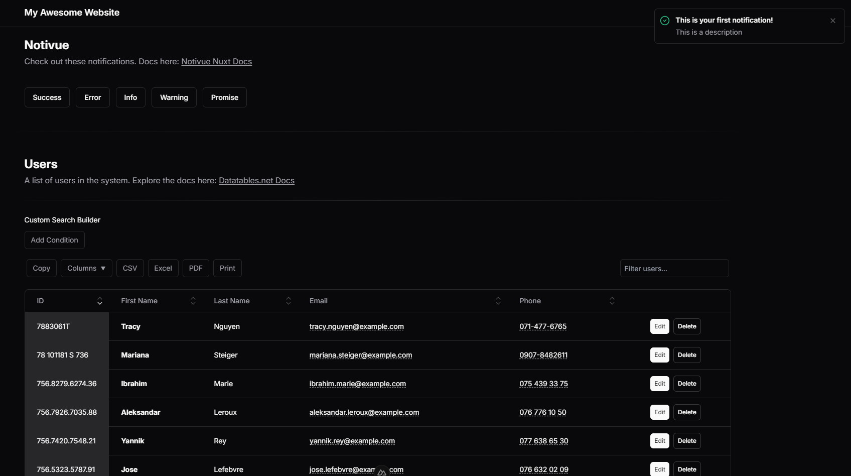 nuxt-admin-shadcn-template 网站模板截图