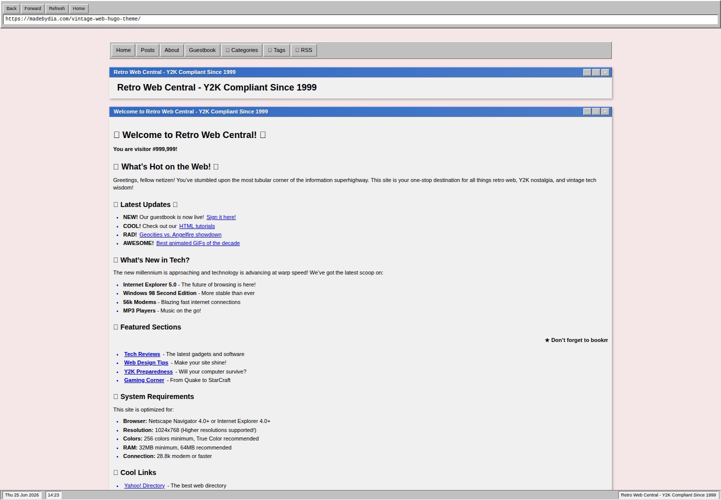 vintage-web-hugo-theme 网站模板截图