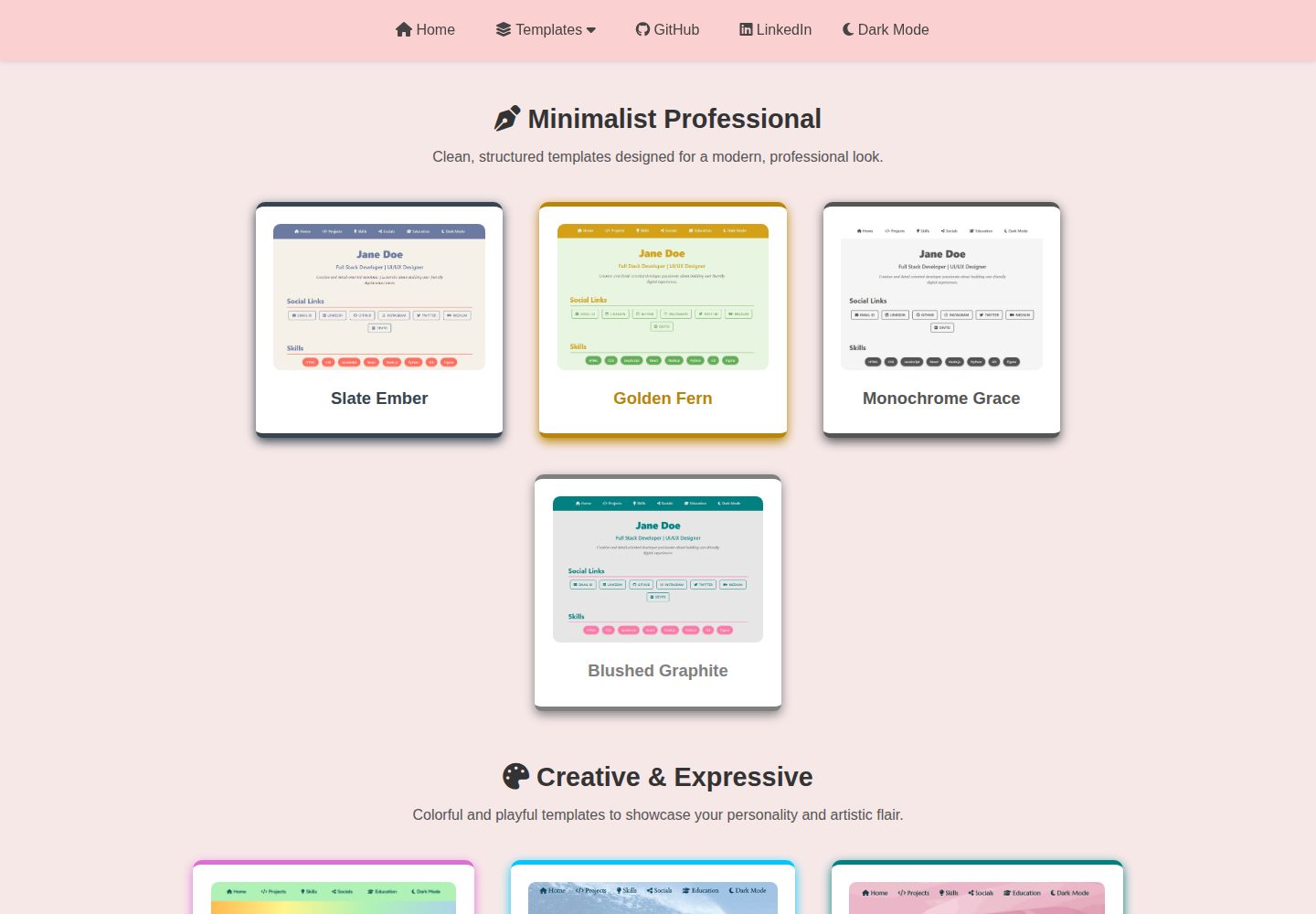 Portfolio-Templates 网站模板截图