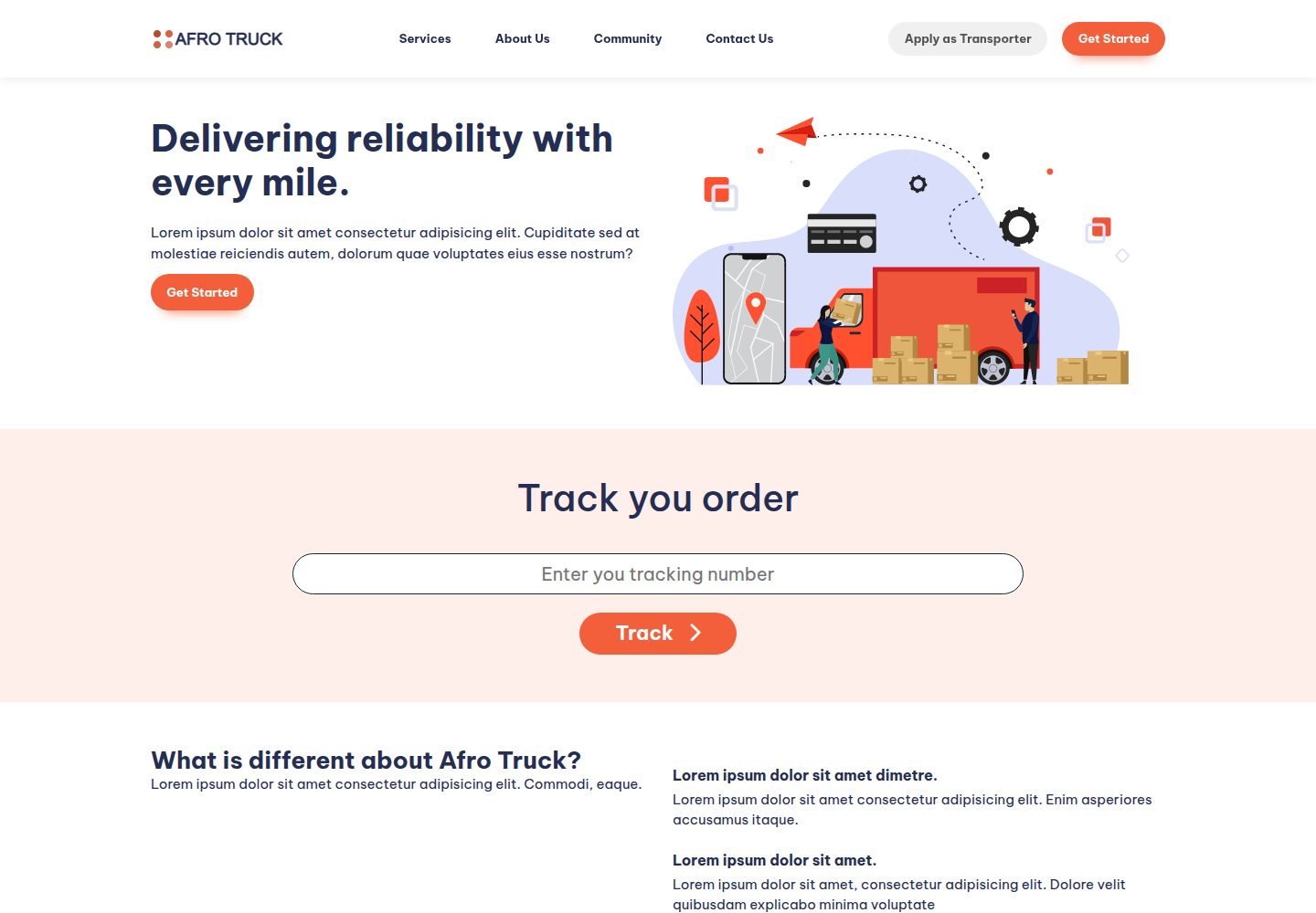 afro-truck · Desktop homepage