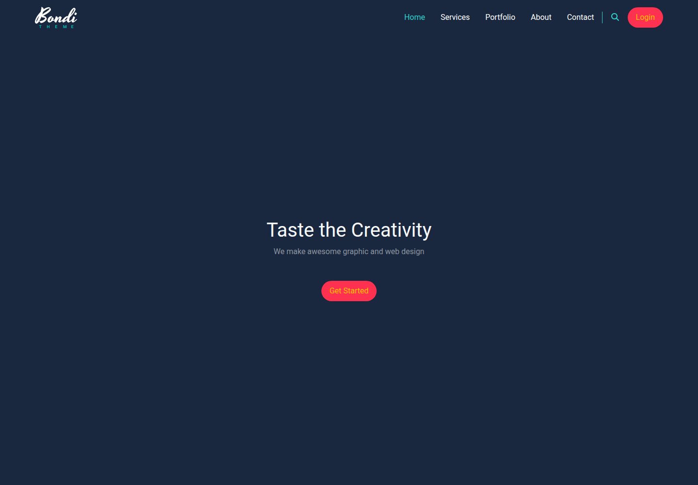 bondi-template · Desktop homepage