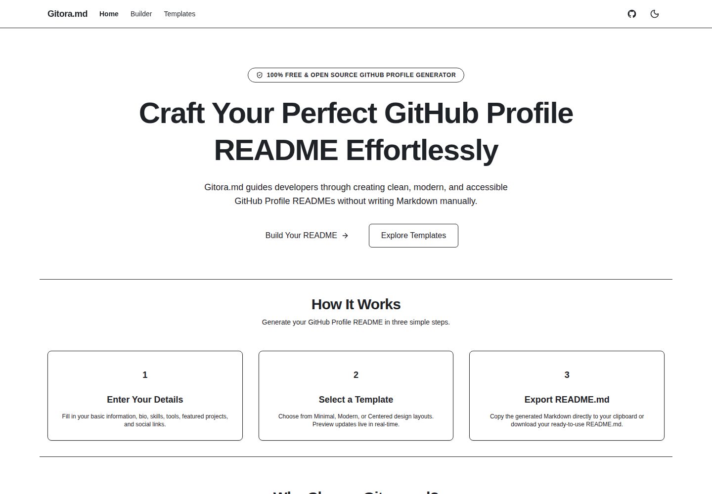 gitora-md · Desktop homepage