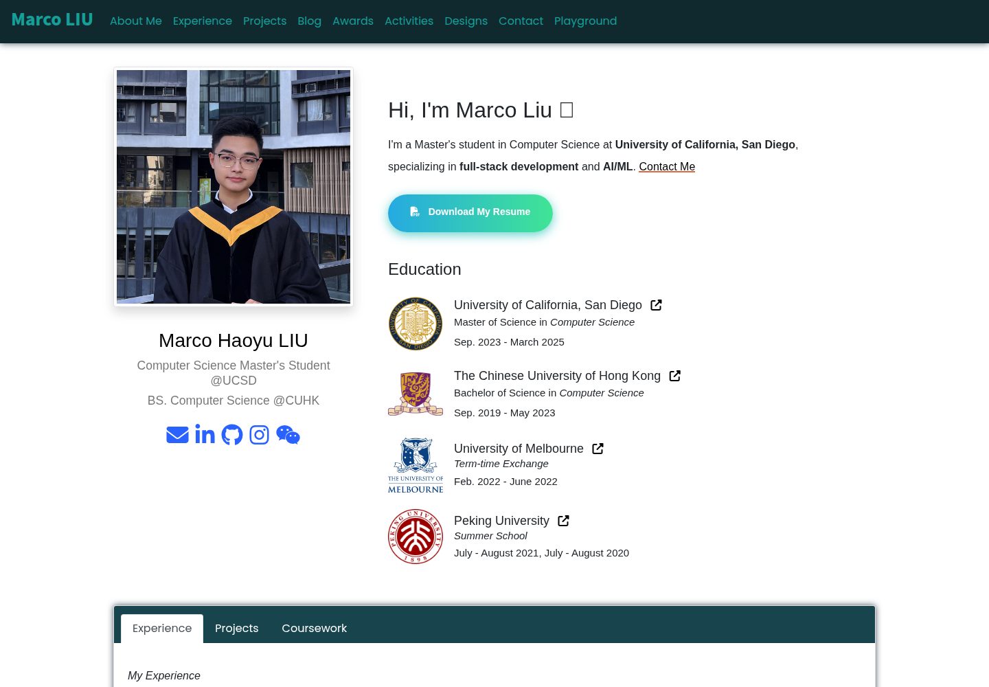 marcoliu-website 网站模板截图