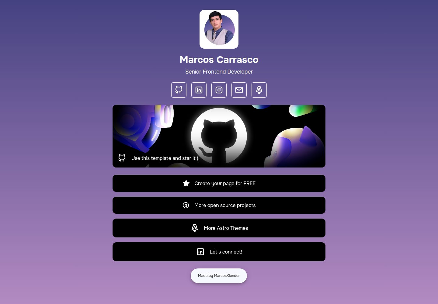 AstroLinkHub 网站模板截图