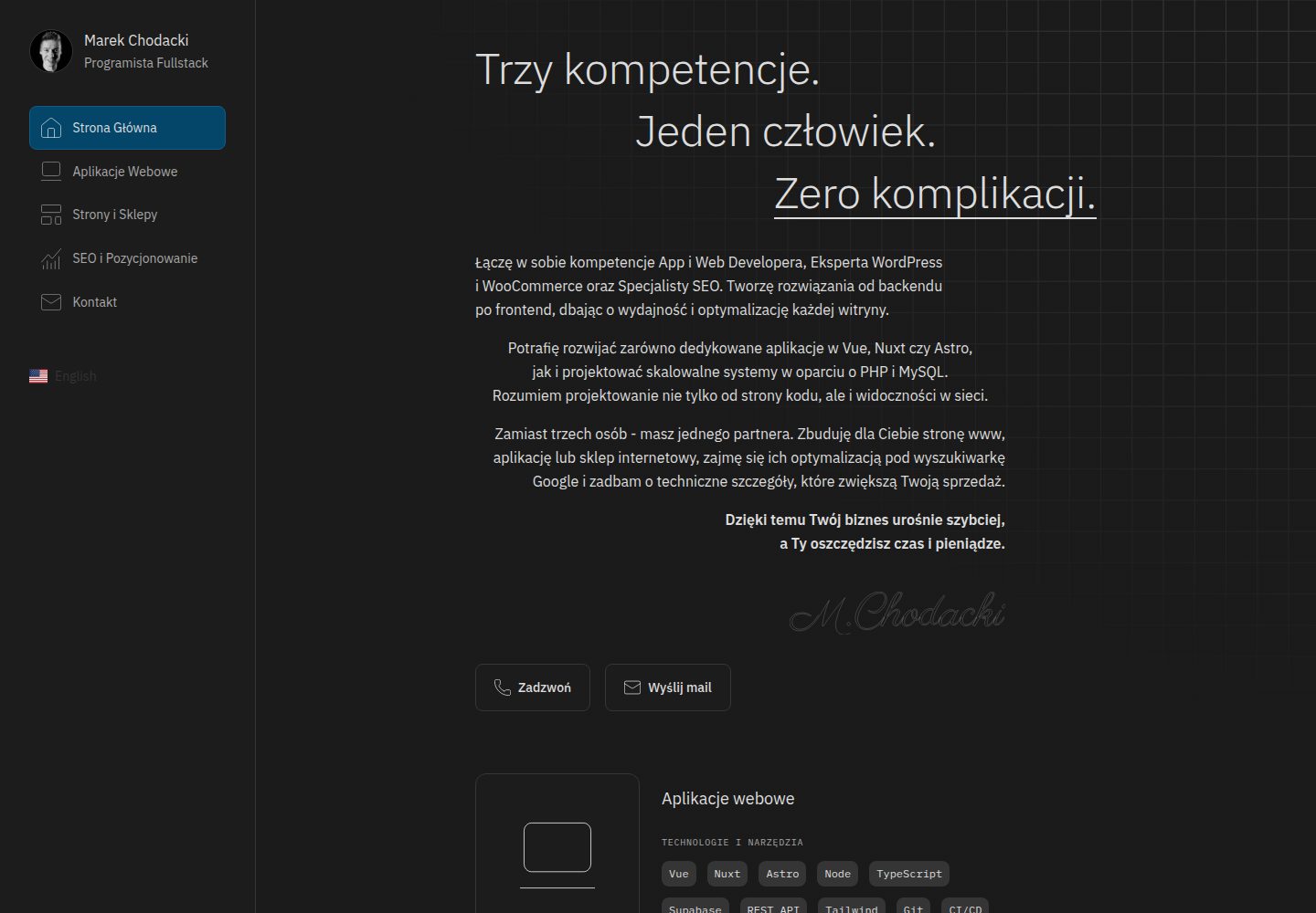 codefolio-mch · Desktop homepage