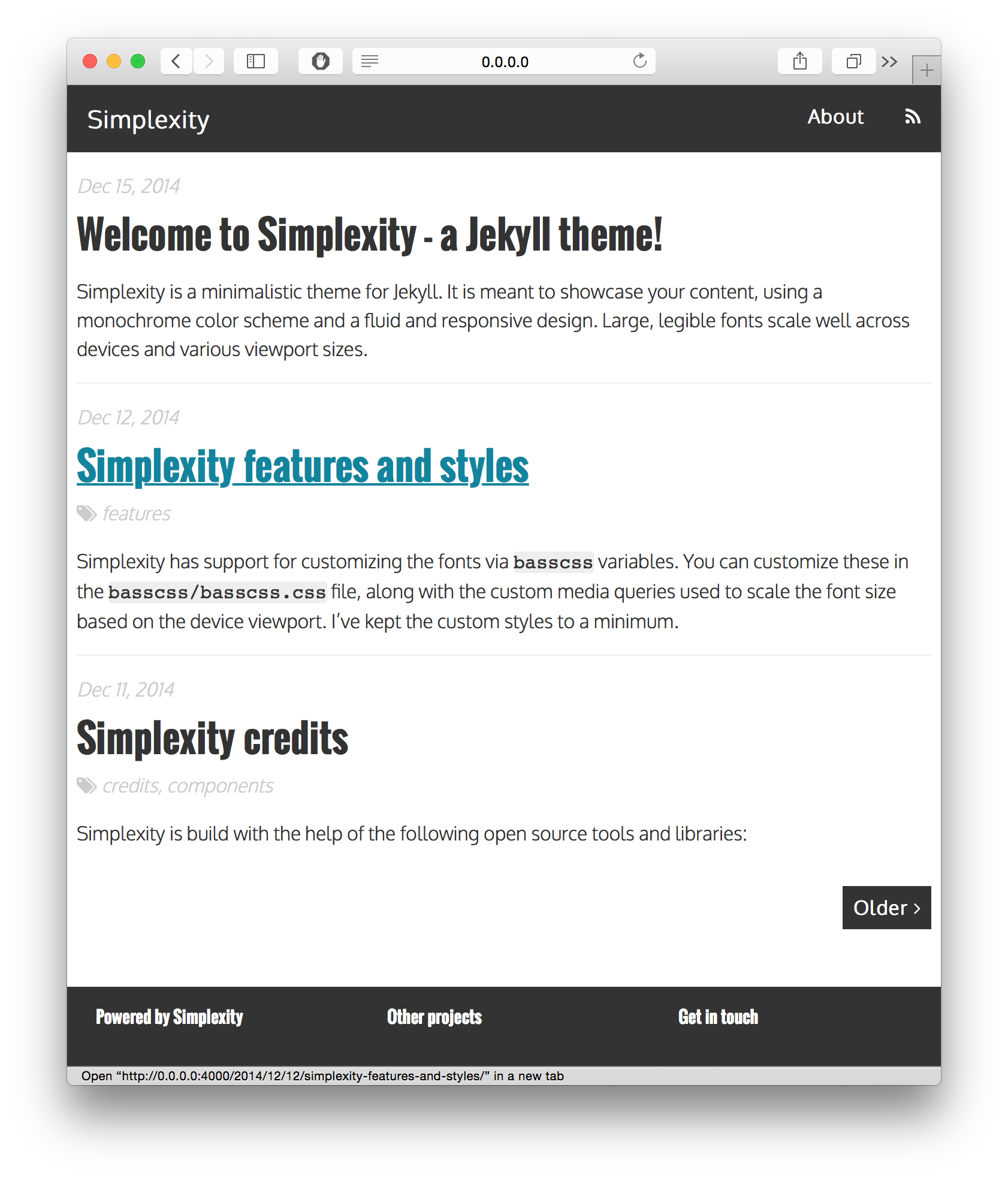 simplexity 网站模板截图
