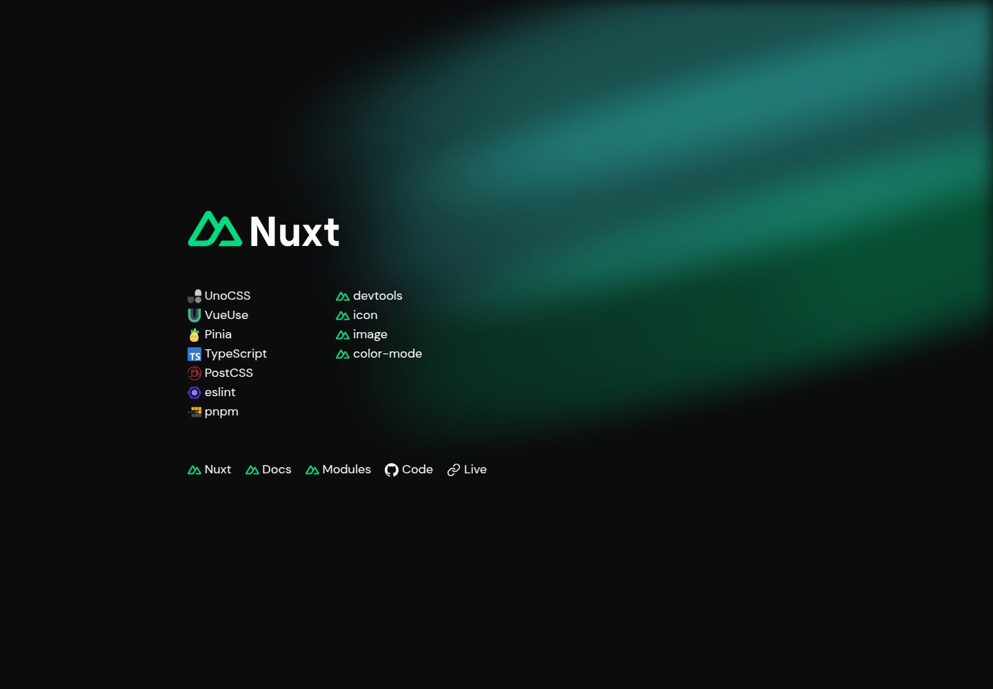 nuxt-starter 网站模板截图