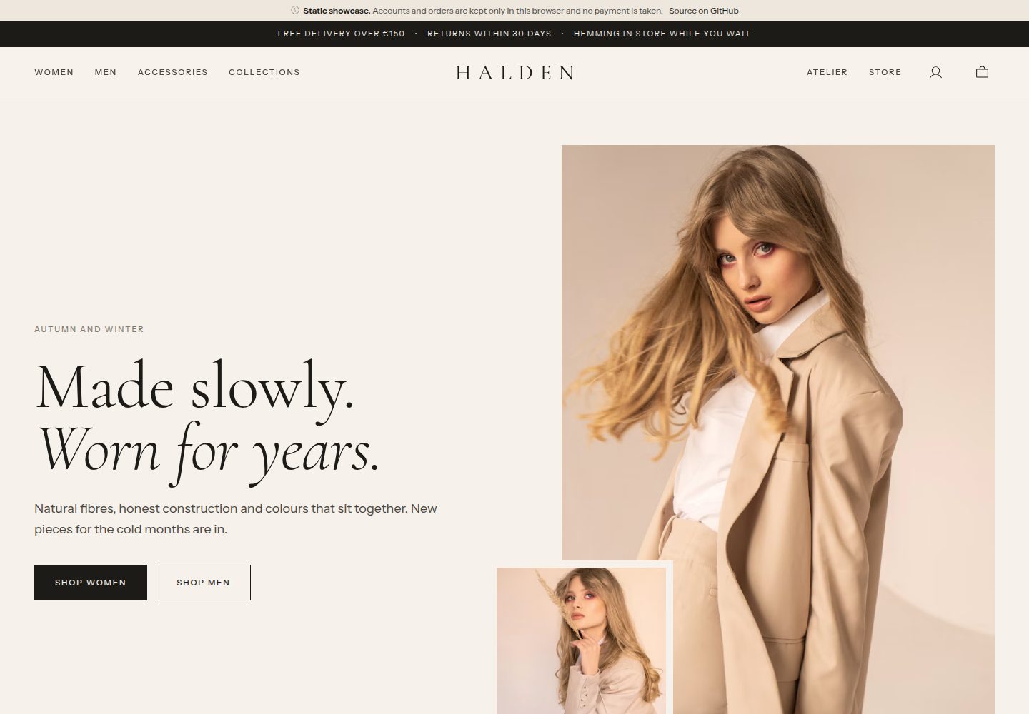 templates-wardrobe-website · Desktop homepage