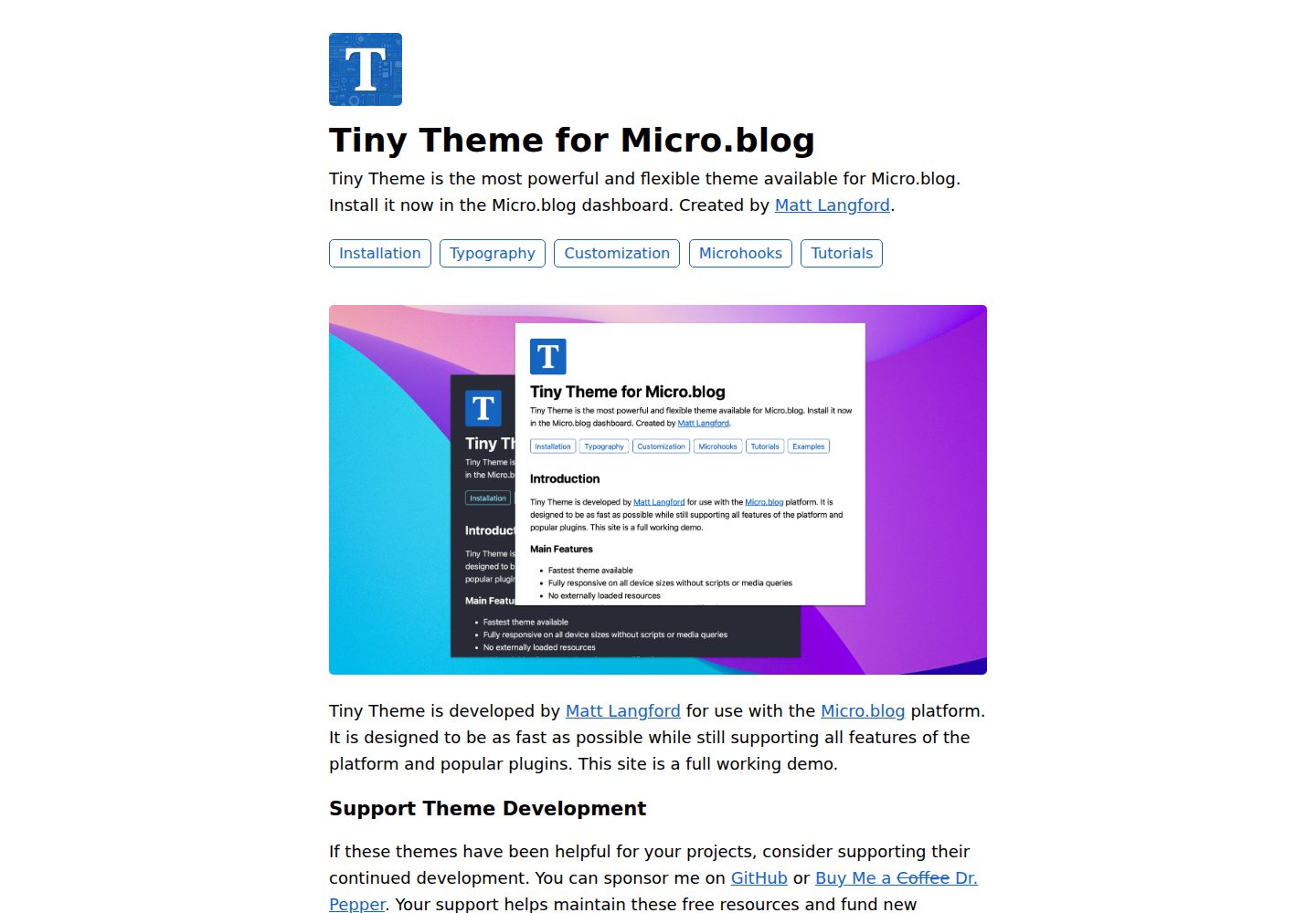 Tiny-Theme-for-Micro.blog 网站模板截图
