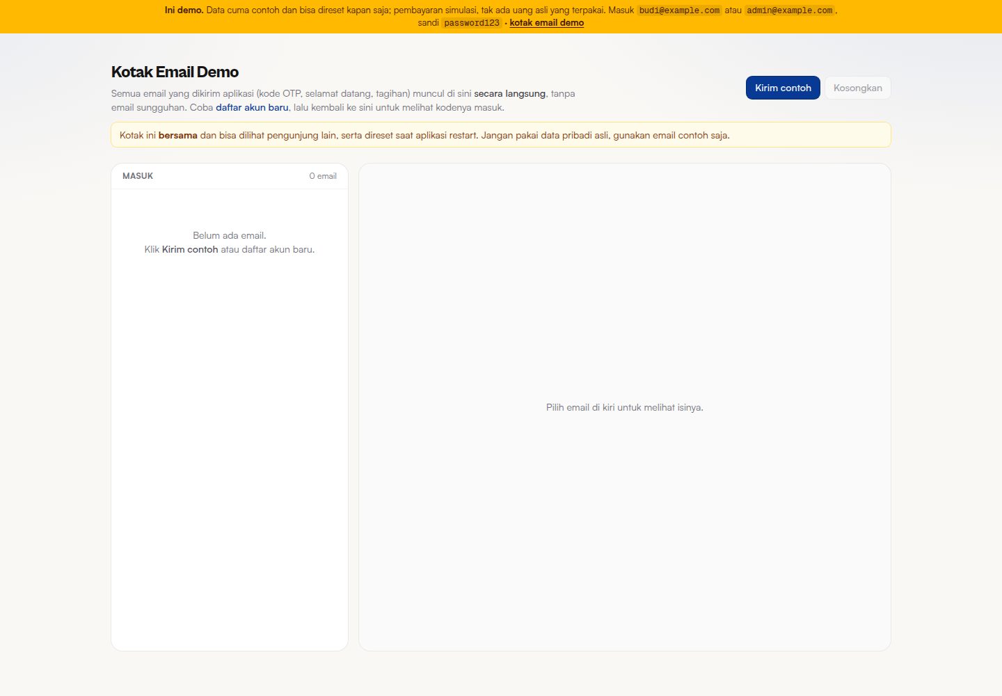 account-center-starter · Desktop homepage