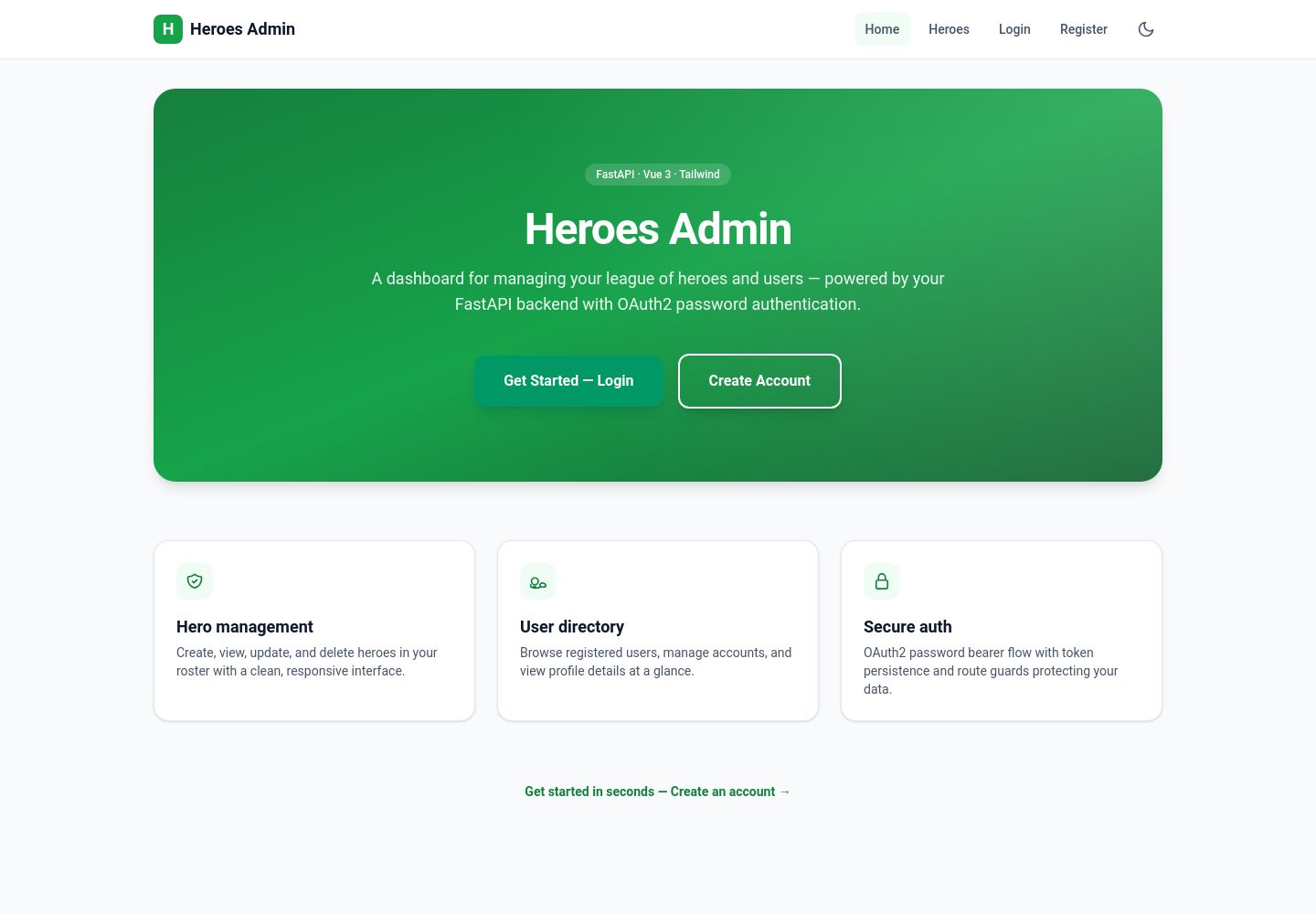 vue-dashboard 网站模板截图