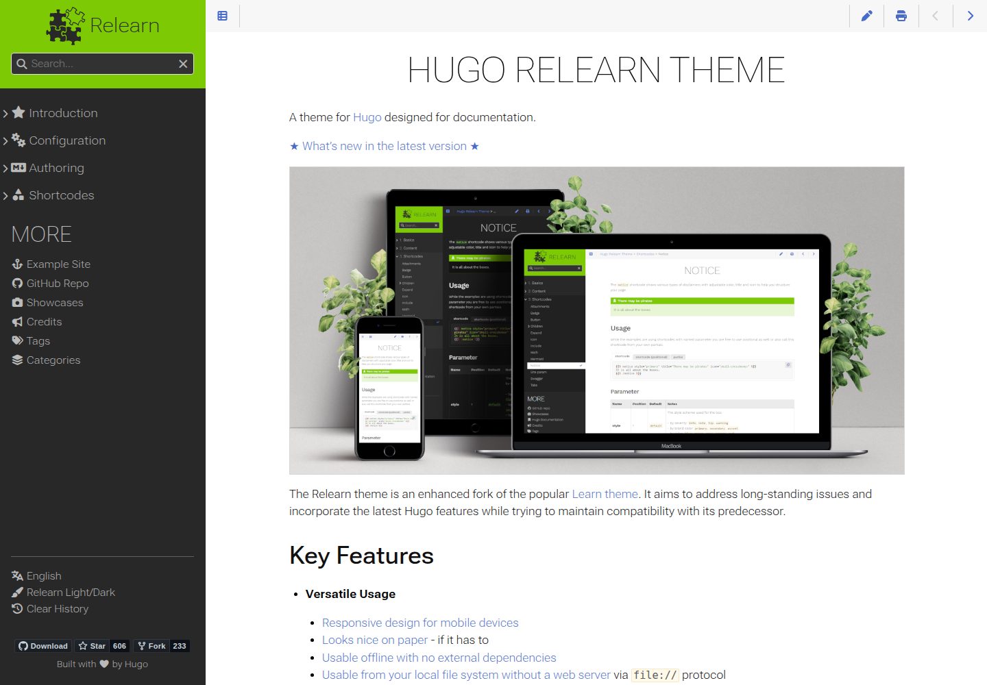 hugo-theme-relearn 网站模板截图