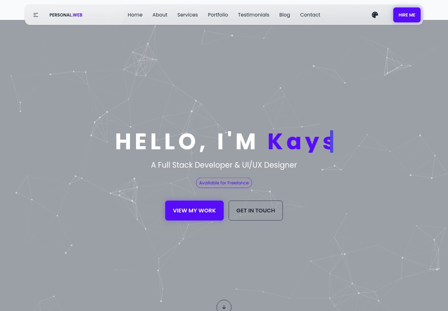 demo-personal-website · Desktop homepage