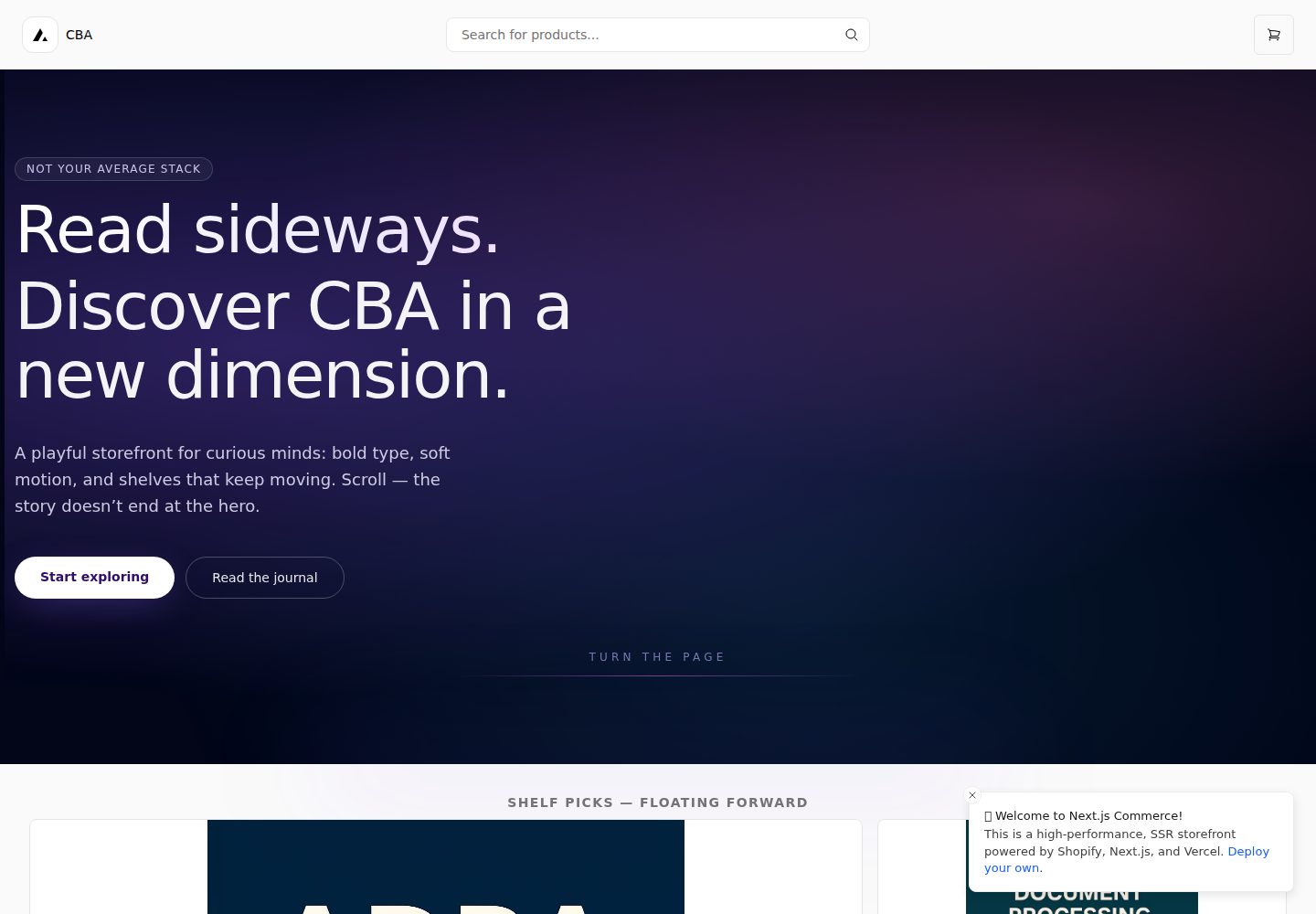 nextjs-commerce · Desktop homepage